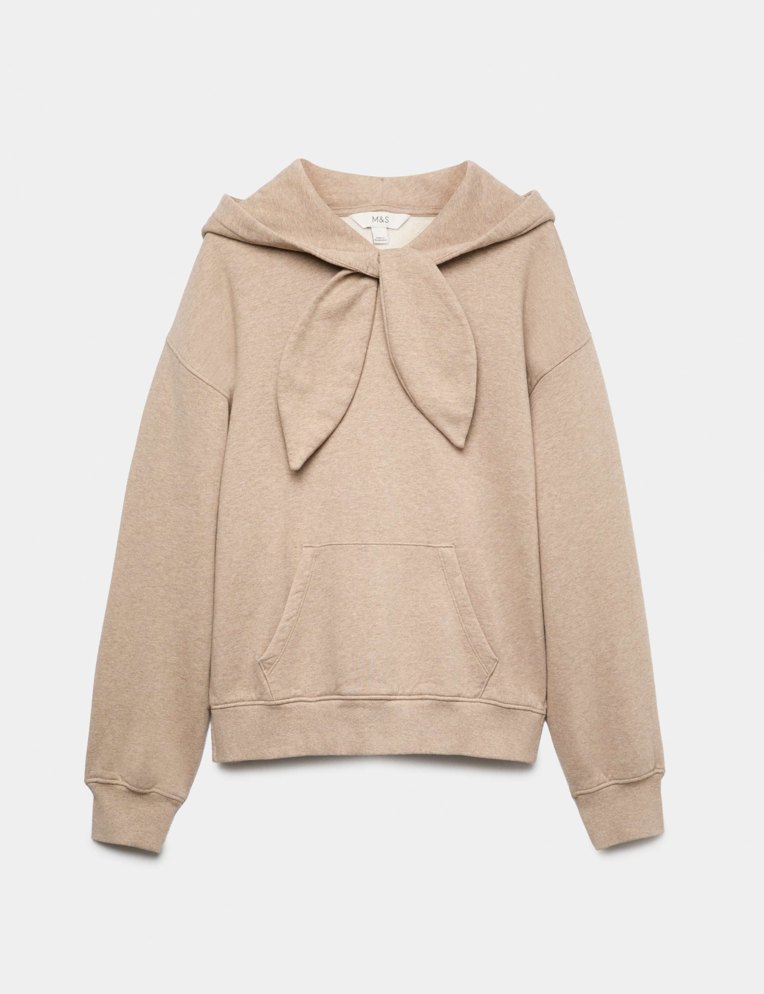 Pure Cotton Tie Neck Hoodie 2 of 6