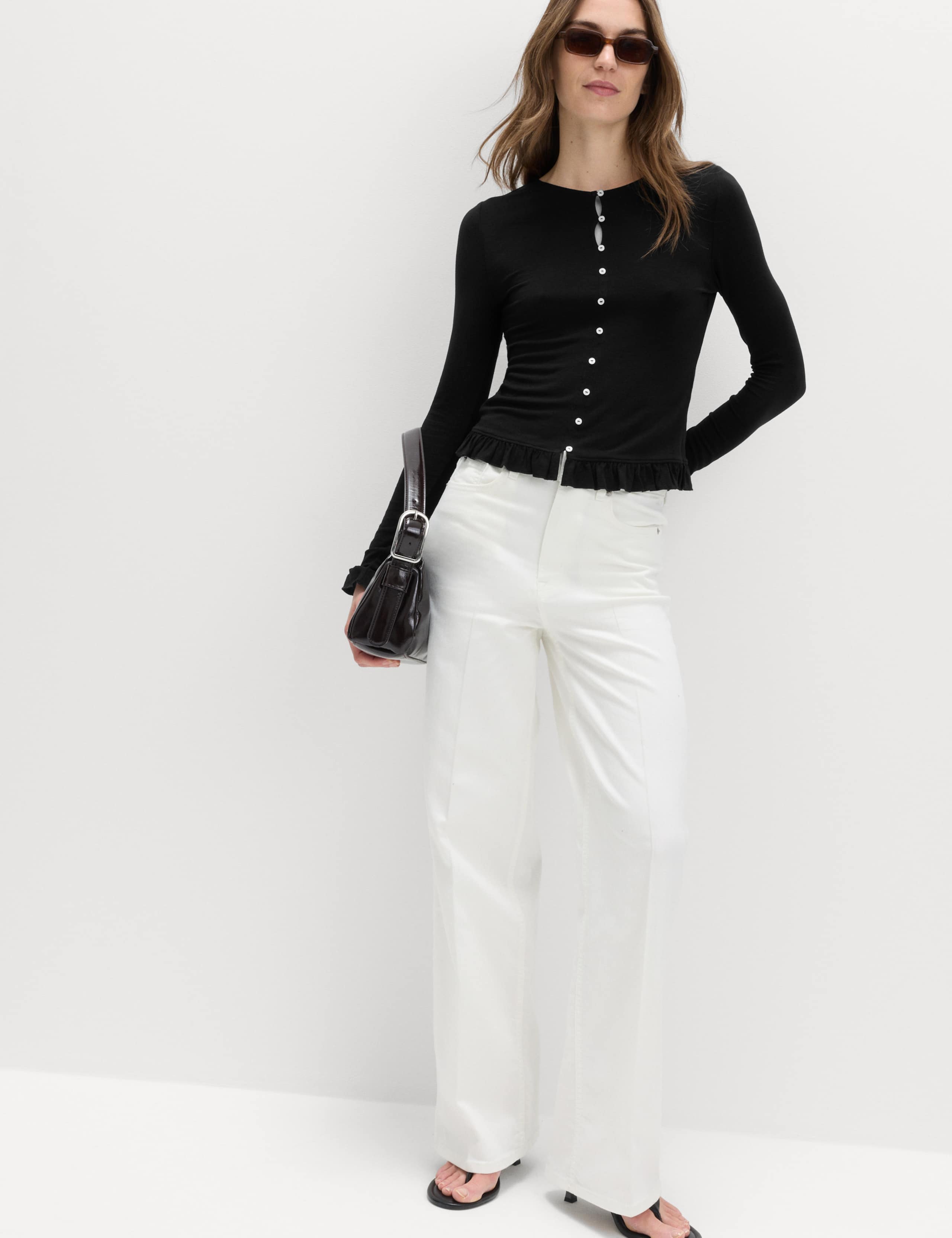 Ruffle Button Through Cardigan 3 of 6