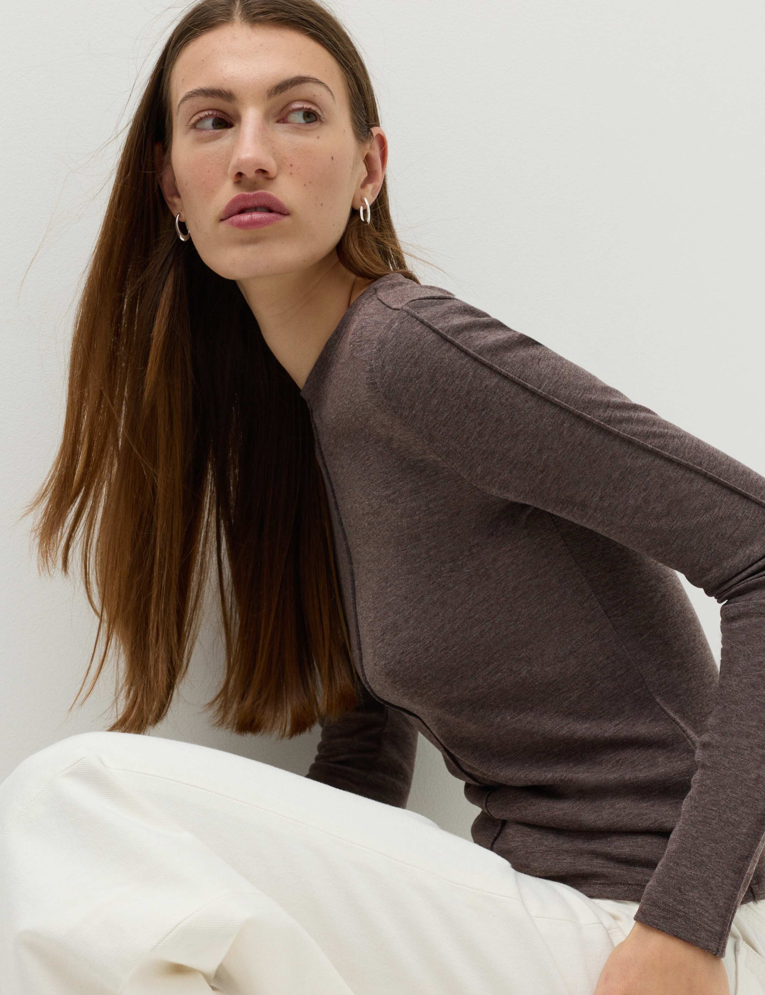 Marl Long Sleeve Top with Wool 3 of 6