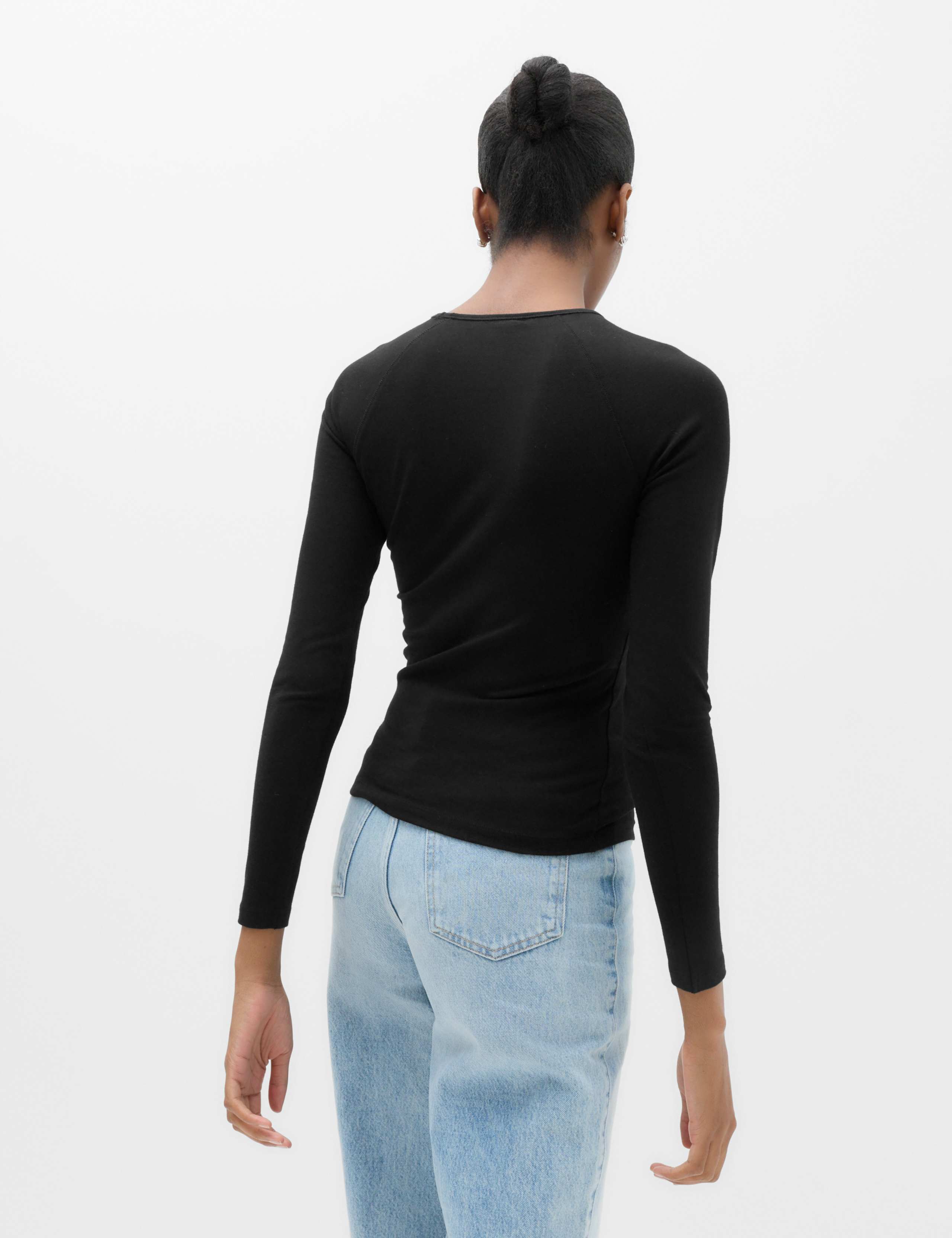 Cotton Rich V-Neck Raglan Sleeve Top 3 of 5