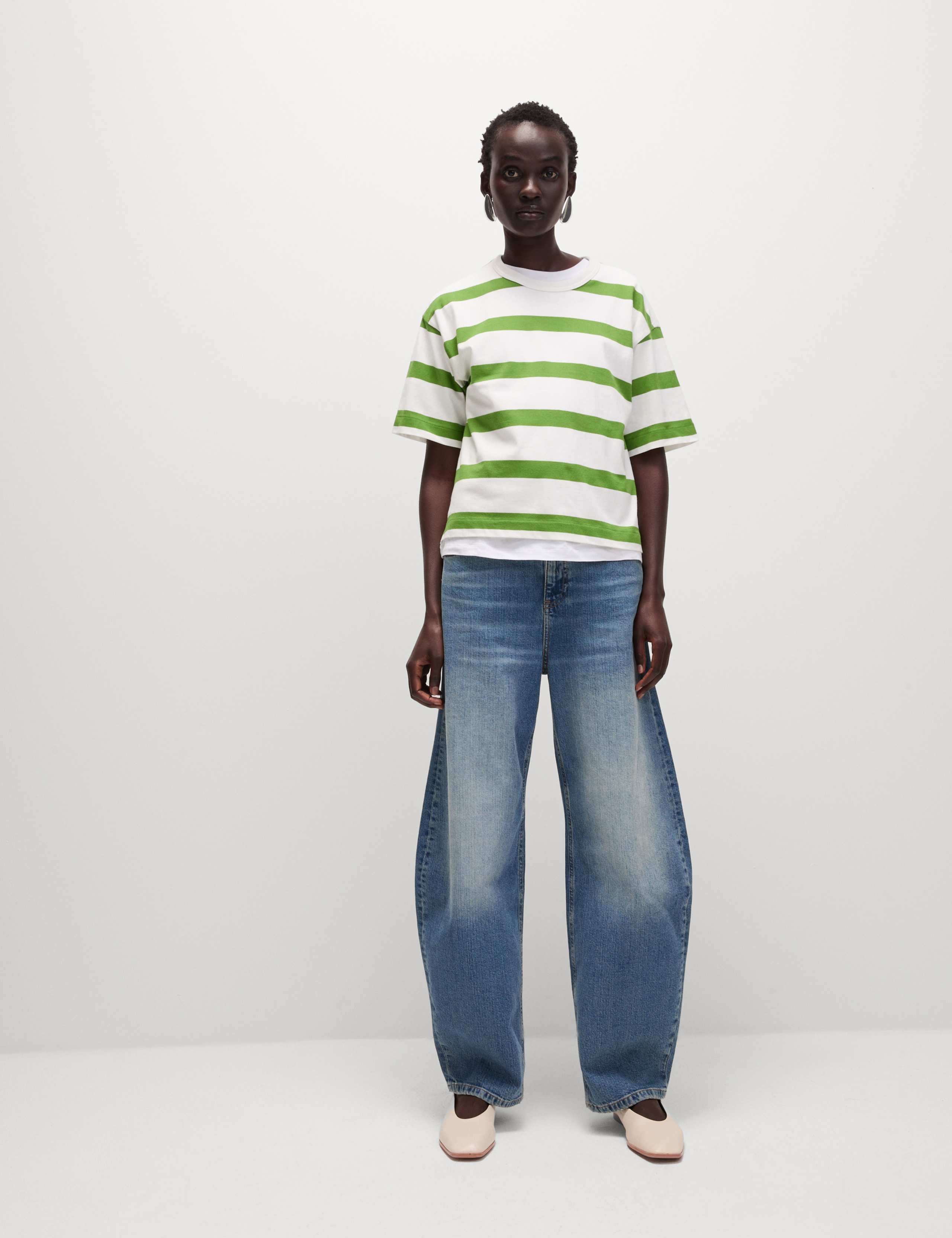 Pure Cotton Striped Boxy T-Shirt 4 of 6