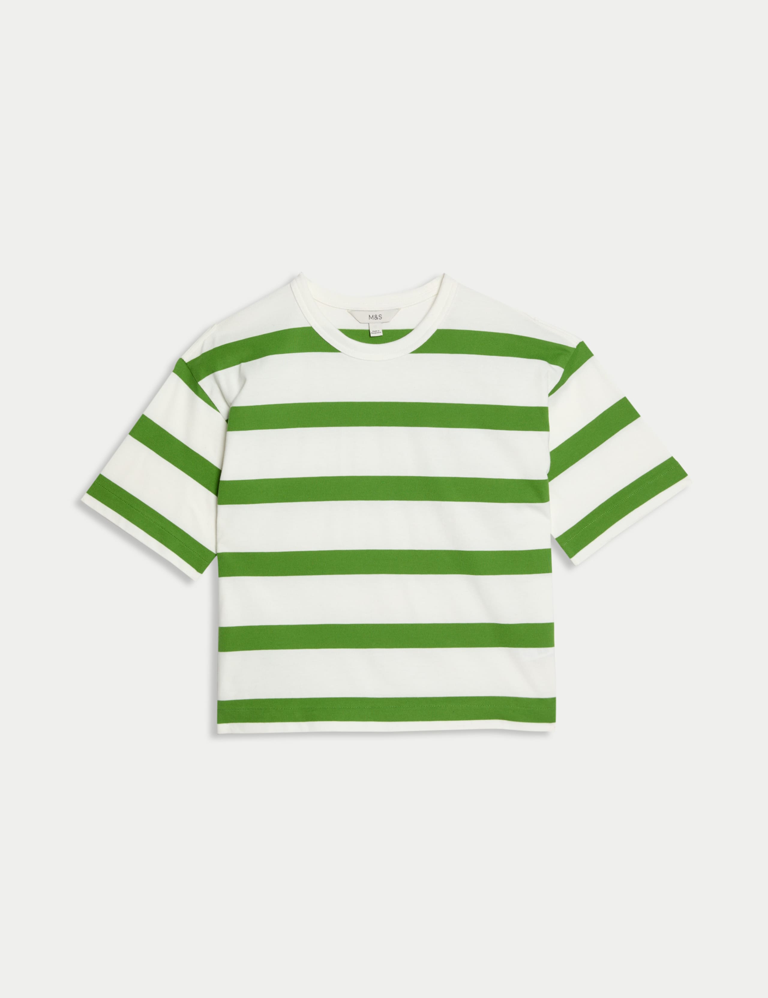 Pure Cotton Striped Boxy T-Shirt 2 of 6