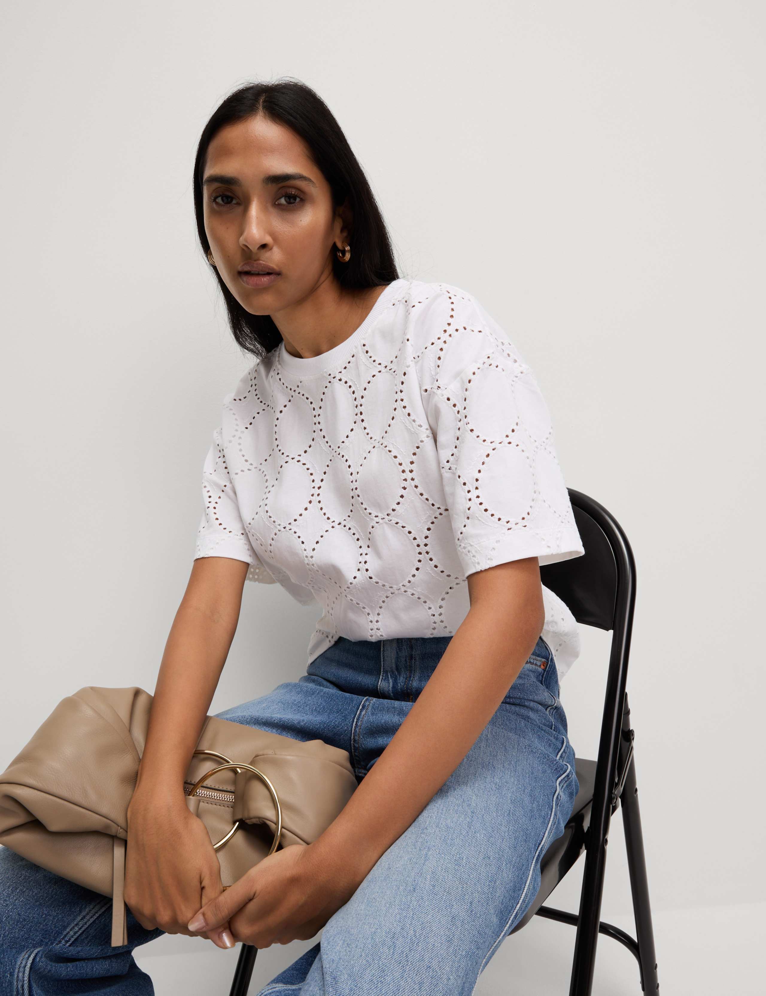 Cotton Rich Broderie T-Shirt 3 of 5