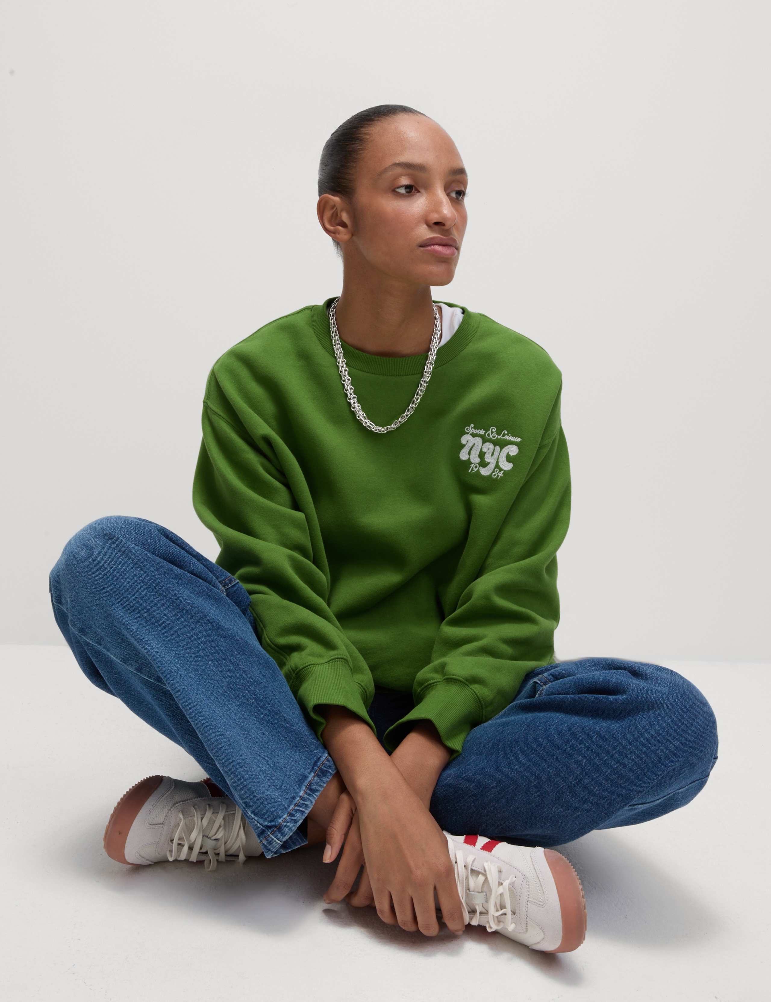 Pure Cotton Slogan Relaxed Sweat-shirt 6 of 6