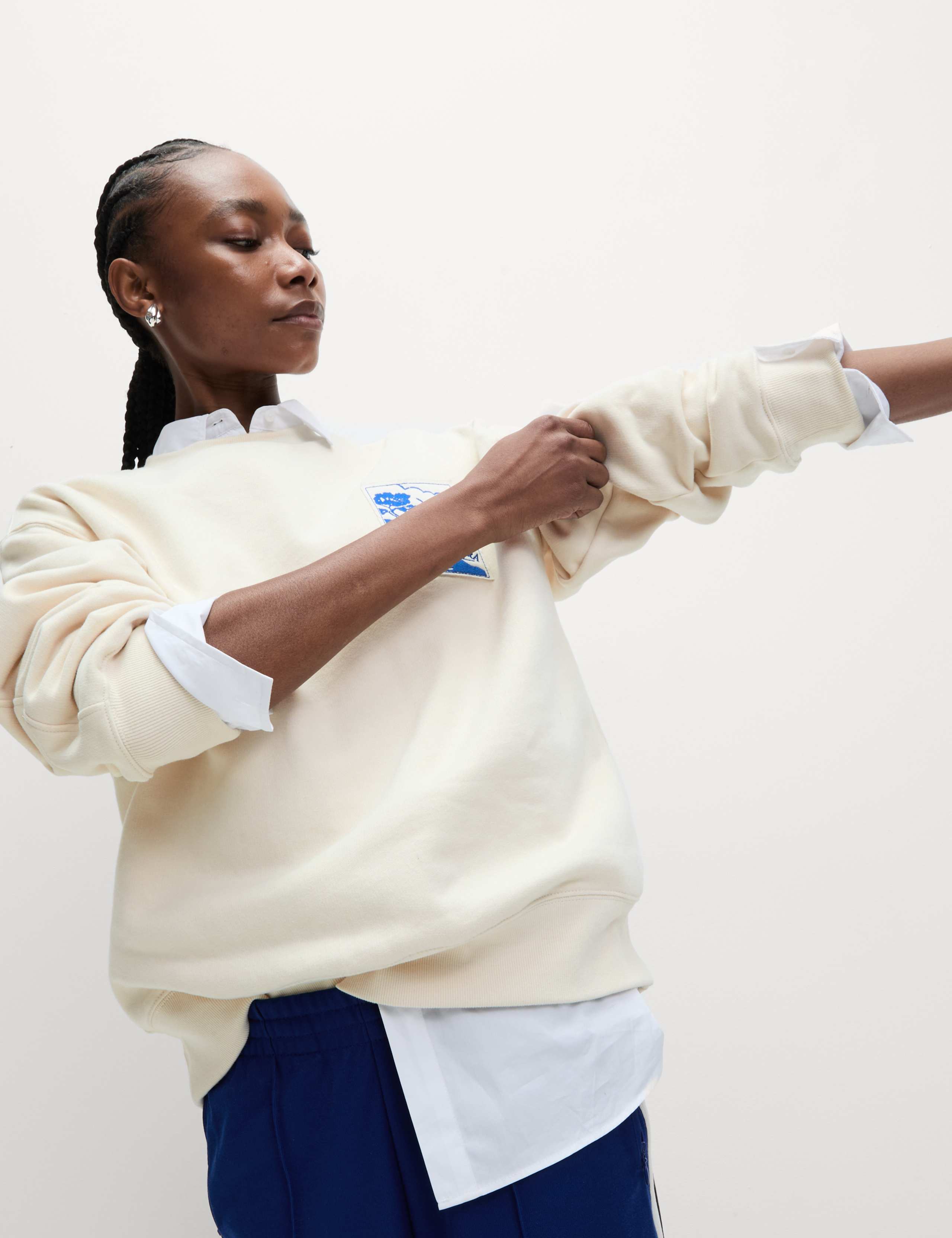 Pure Cotton Slogan Relaxed Sweat-shirt 4 of 6