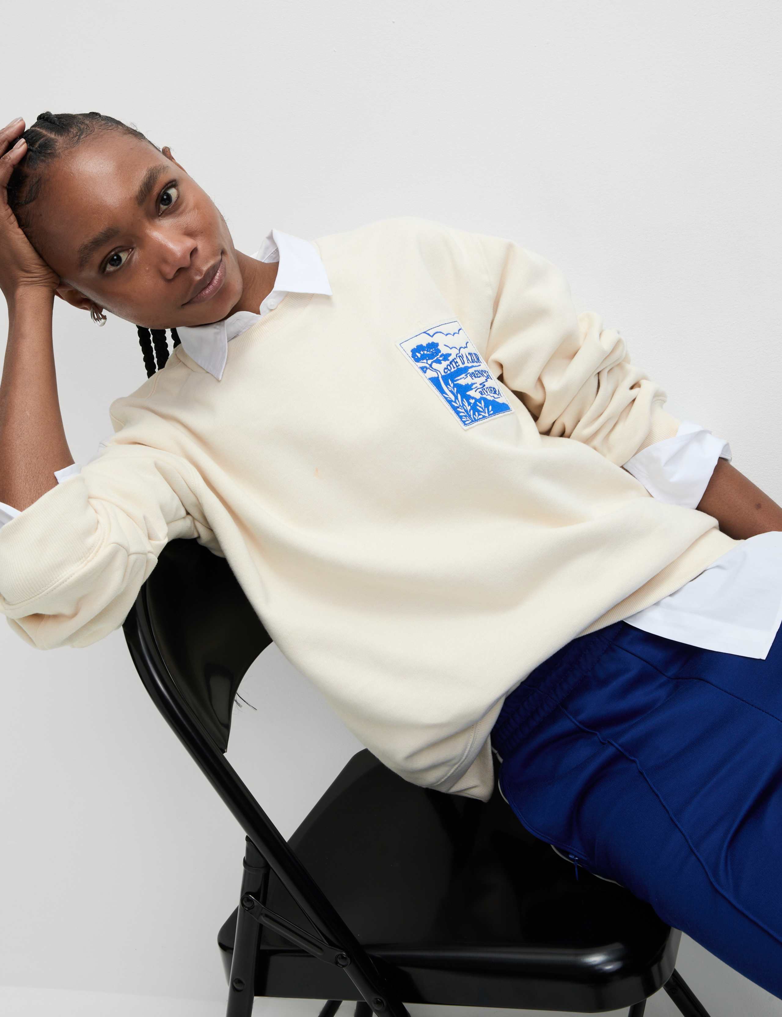 Pure Cotton Slogan Relaxed Sweatshirt 5 of 6