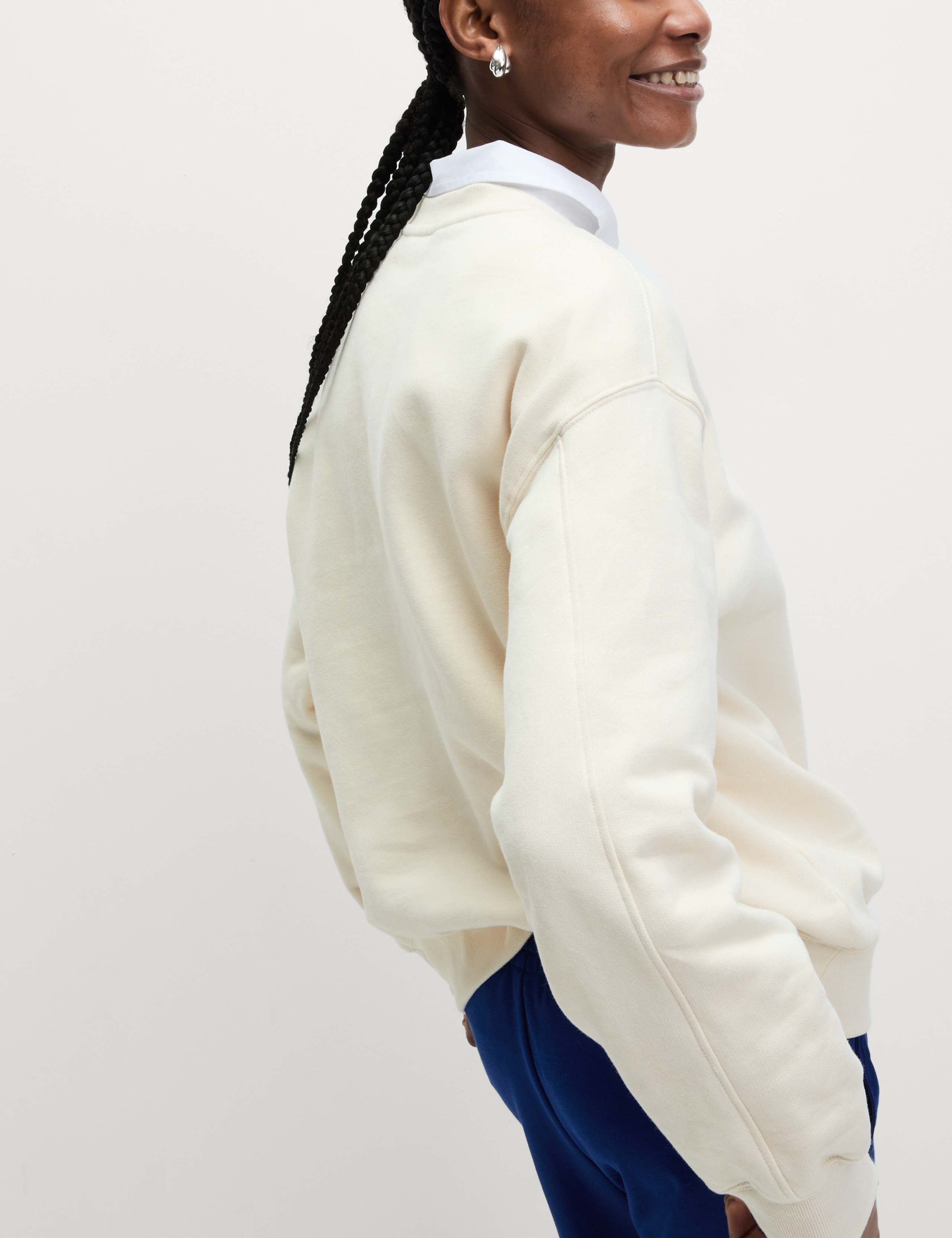 Pure Cotton Slogan Relaxed Sweat-shirt 6 of 6