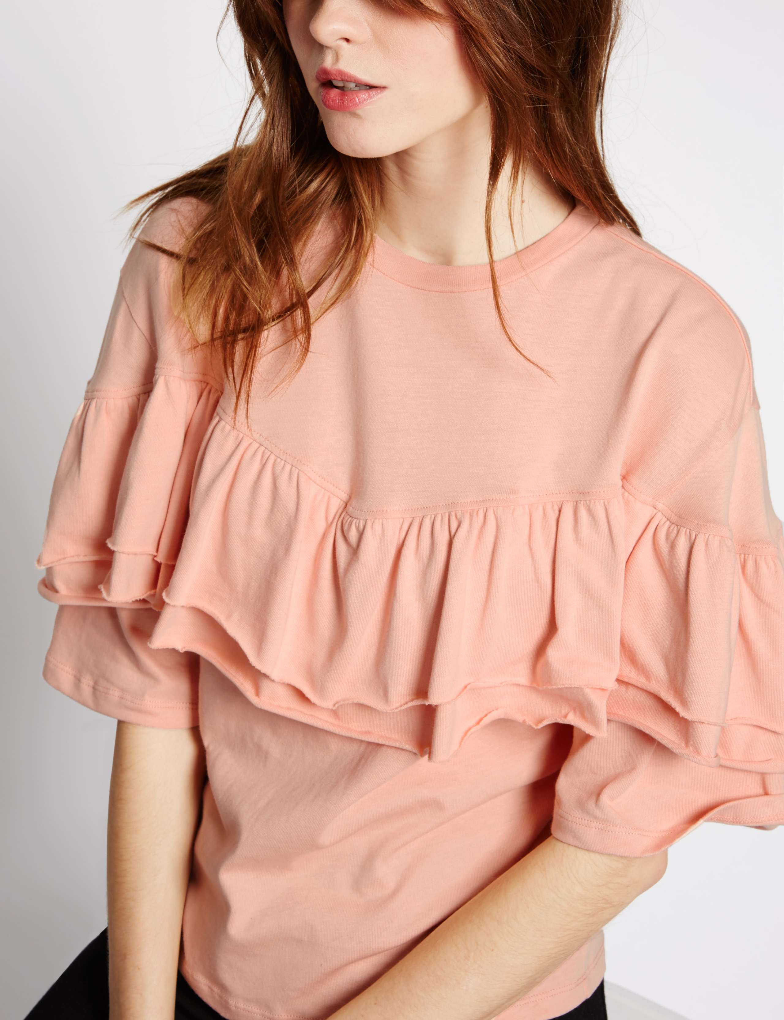 Pure Cotton Ruffle Half Sleeve Sweatshirt 4 of 4