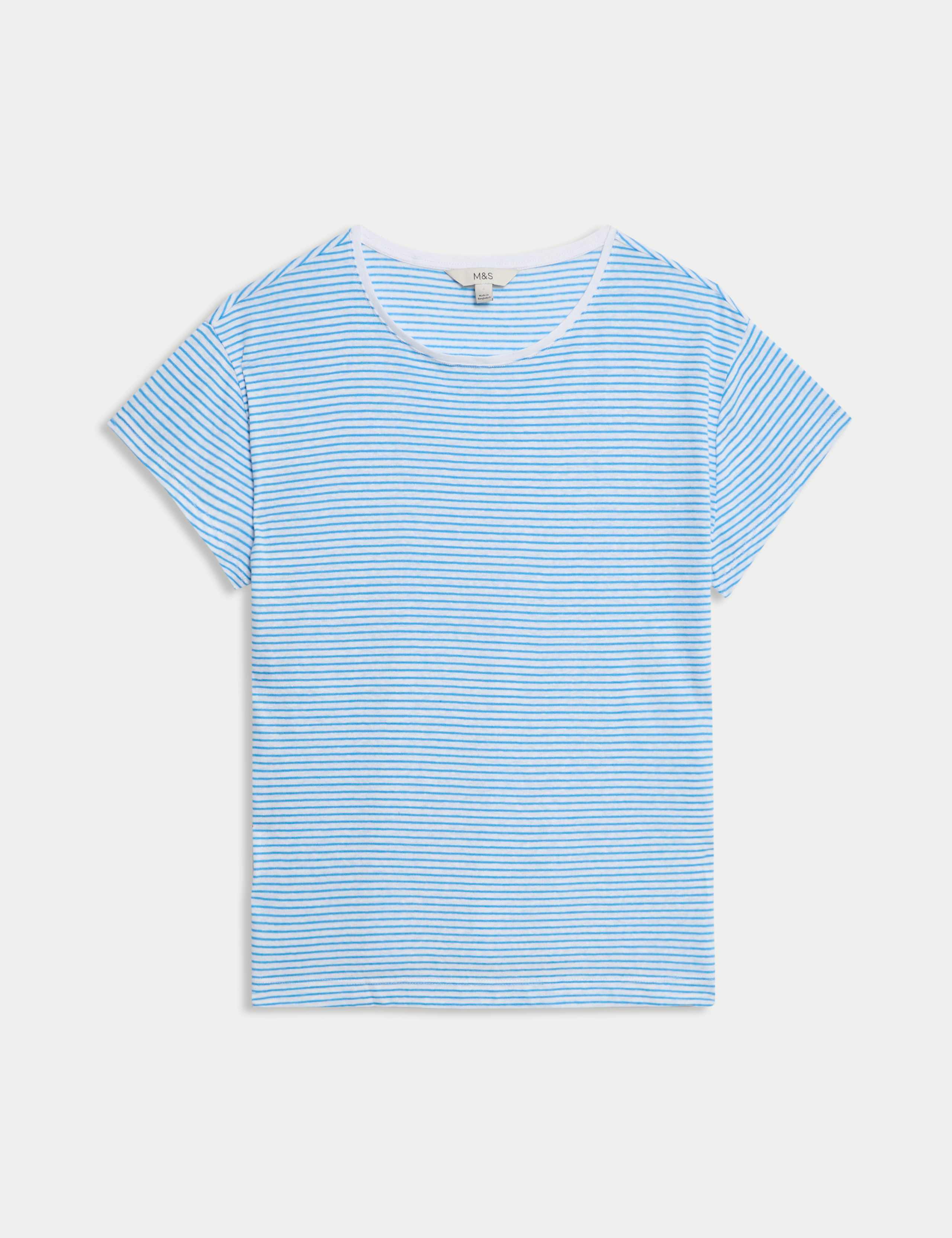 Linen Blend Striped T-Shirt 2 of 4