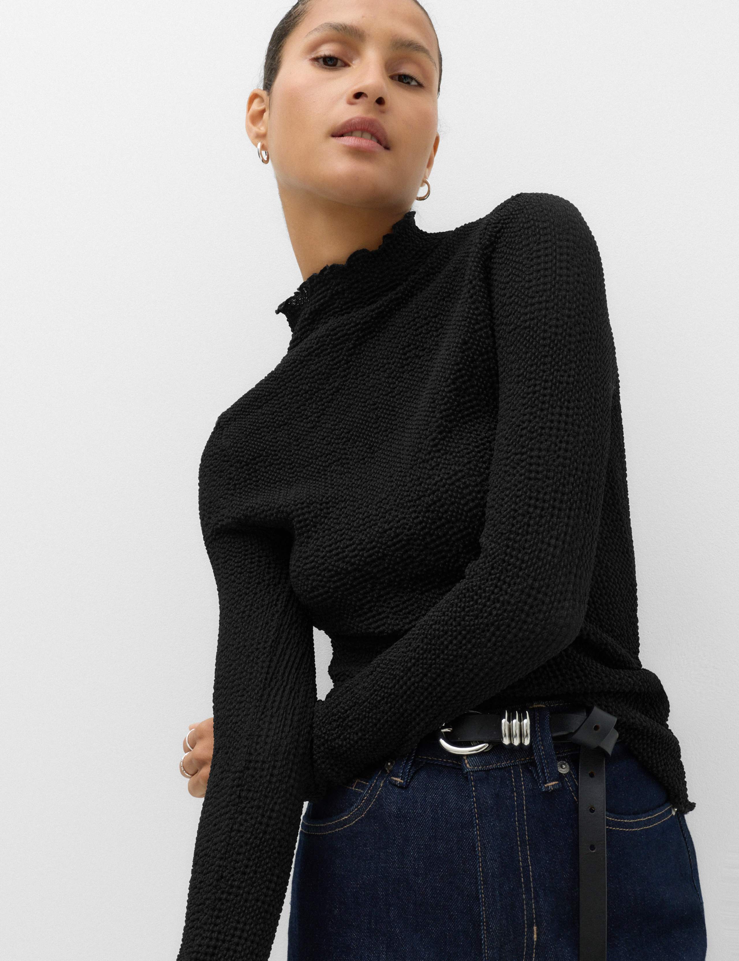 Textured High Neck Top 1 of 6
