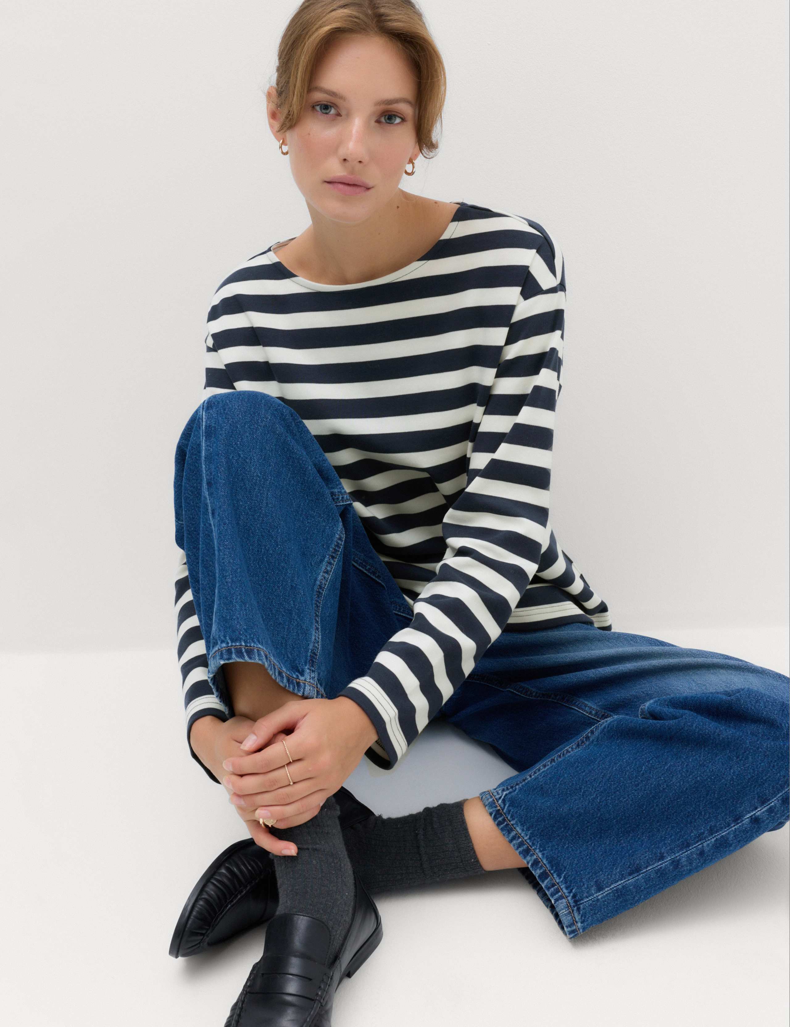 Pure Cotton Striped Crew Neck T-Shirt 3 of 6