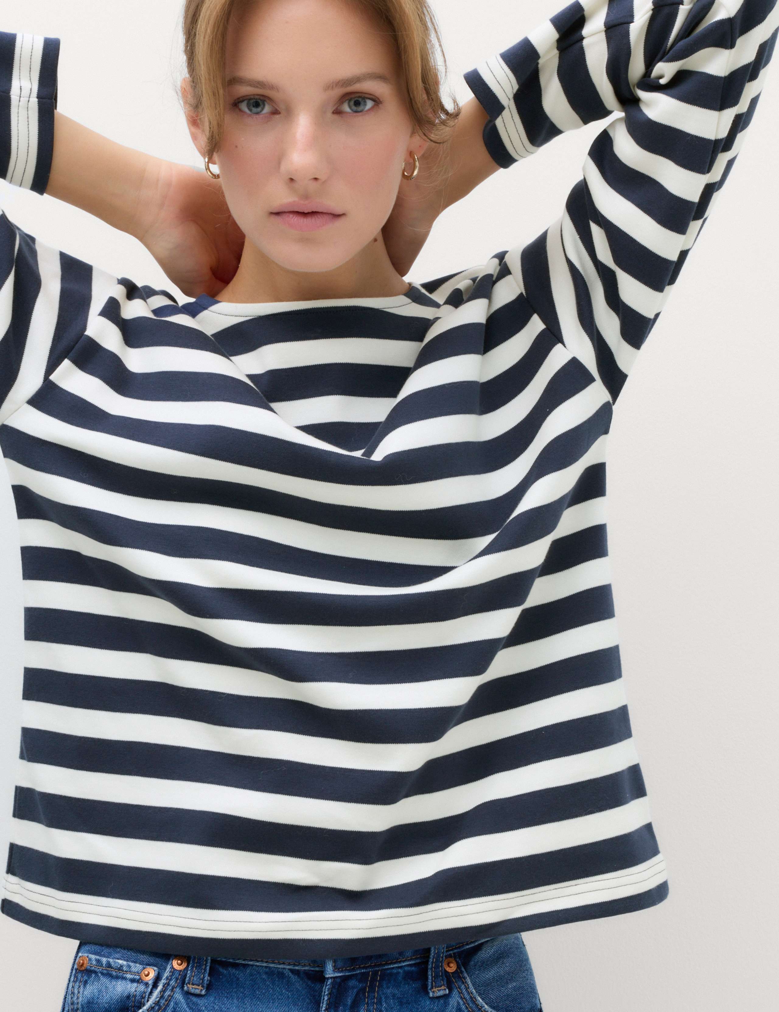 Pure Cotton Striped Crew Neck T-Shirt 6 of 6