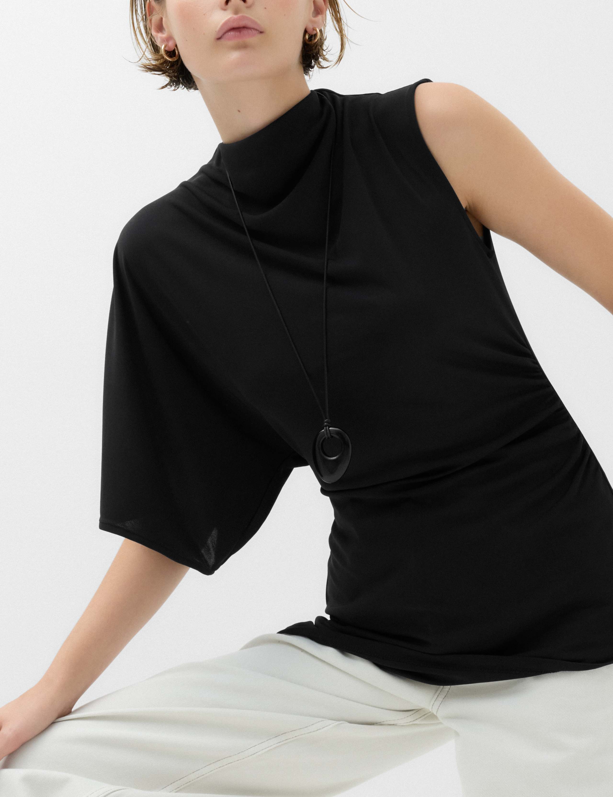 One Shoulder Asymmetric Draped Top 3 of 6
