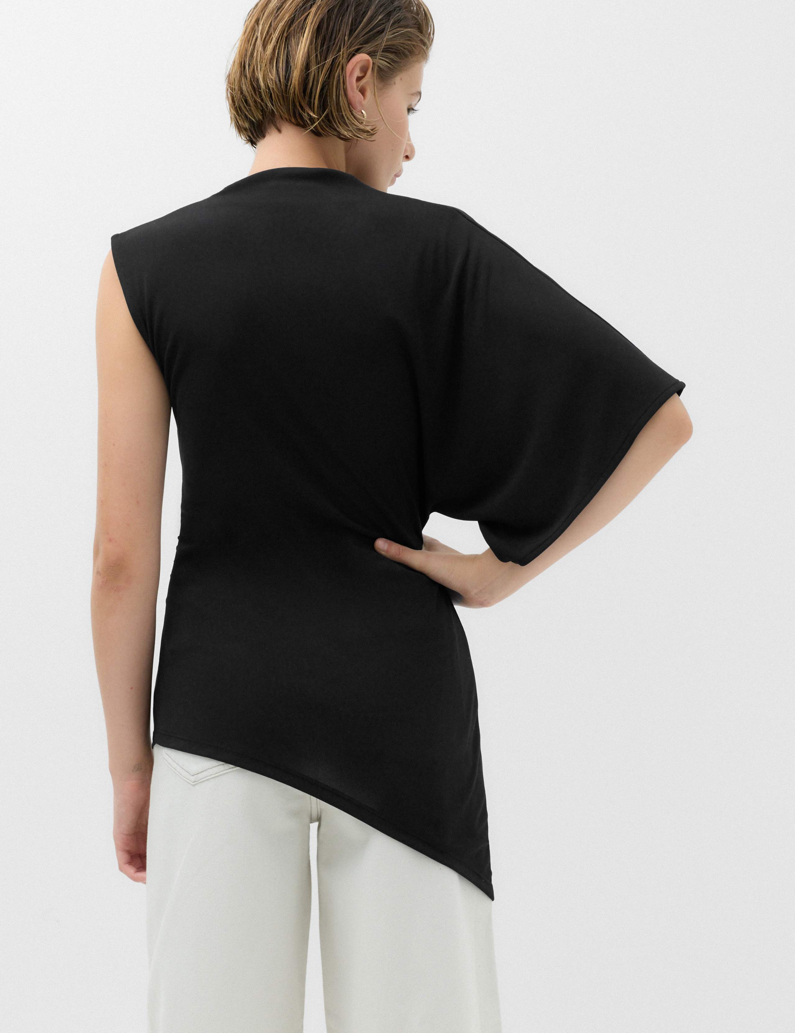 One Shoulder Asymmetric Draped Top 4 of 6