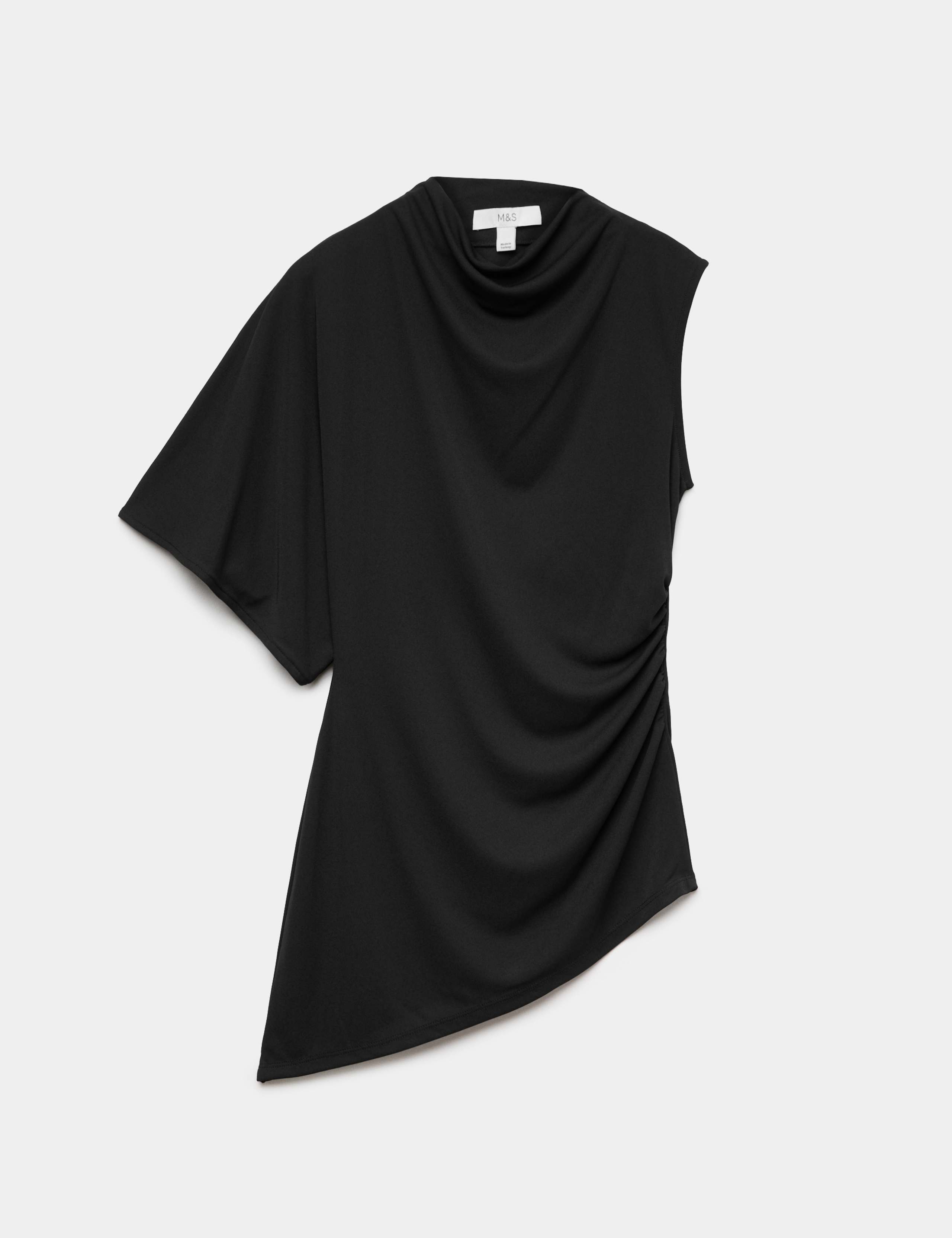 One Shoulder Asymmetric Draped Top 1 of 1