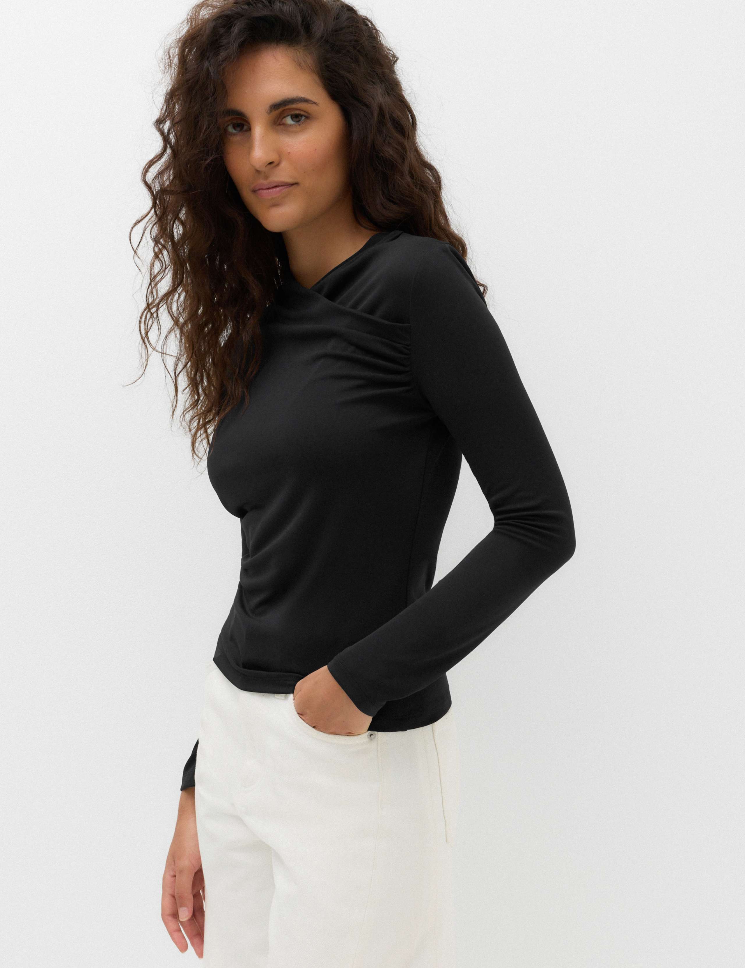 Draped Cowl Neck Going Out Top 1 of 5