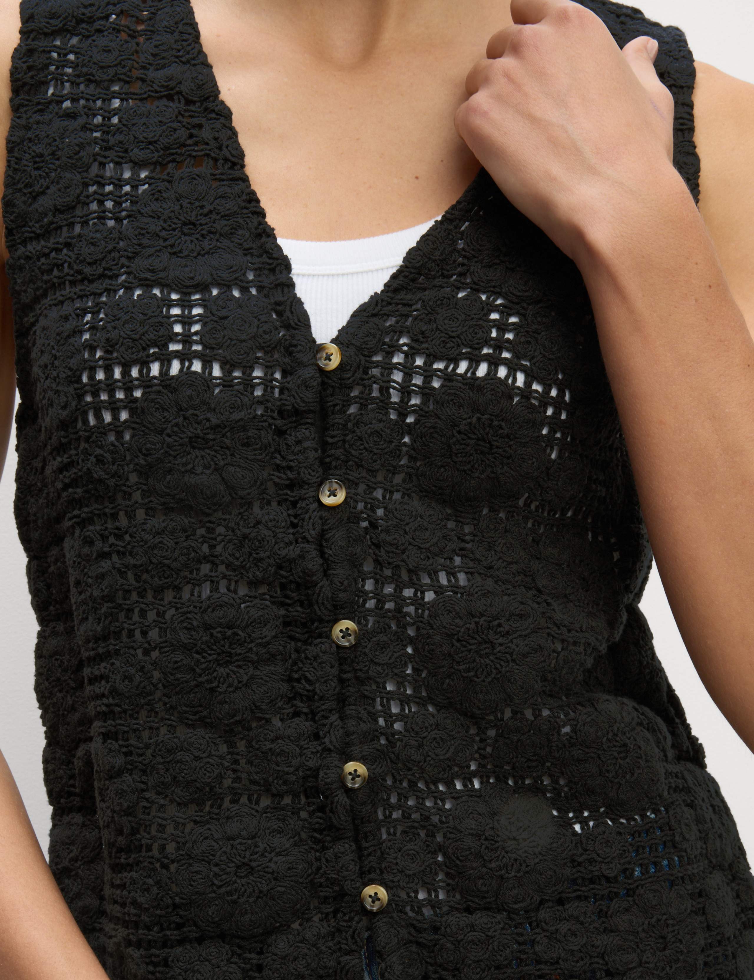 Pure Cotton Textured Vest 3 of 7