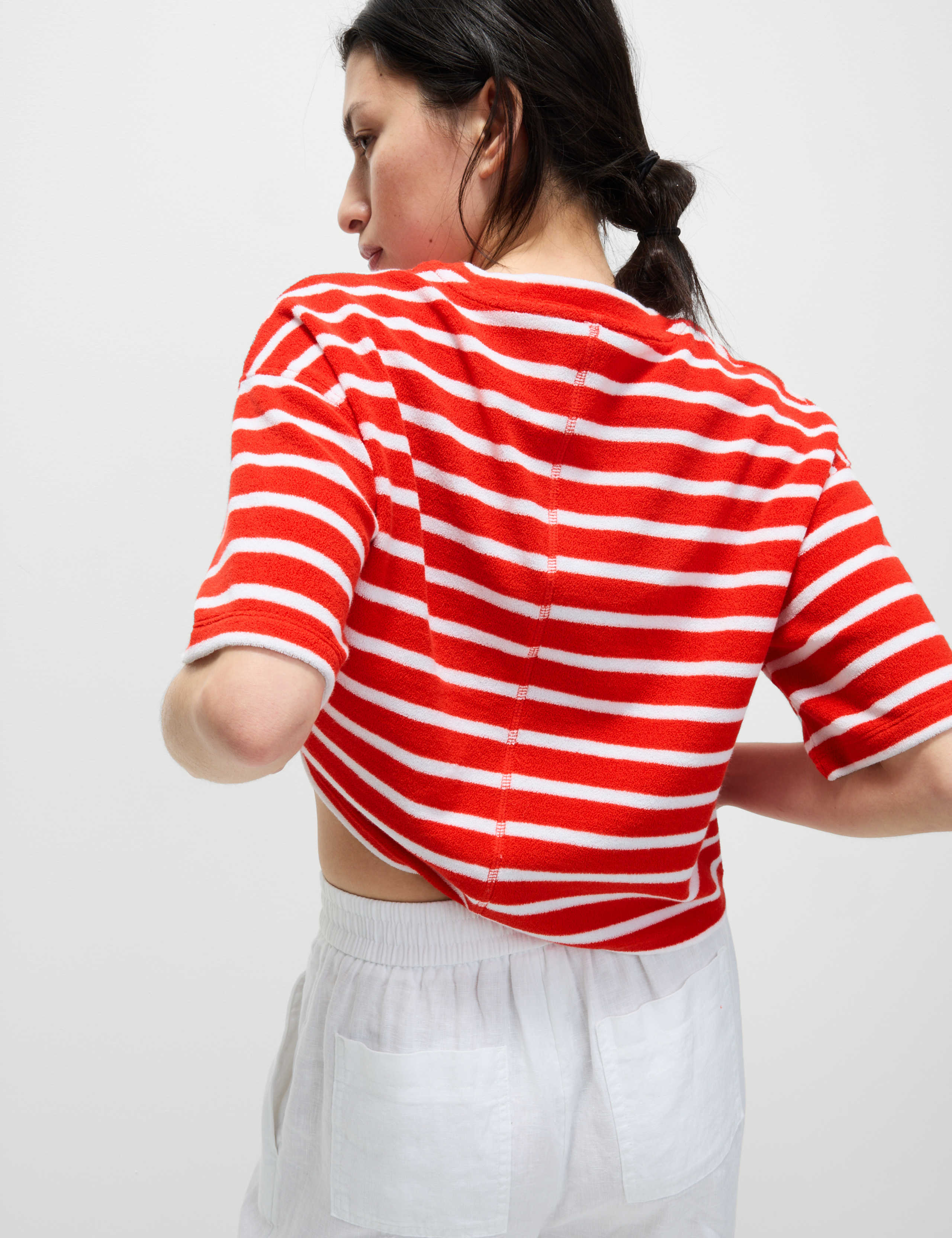 Cotton Rich Striped Towelling Top 4 of 5