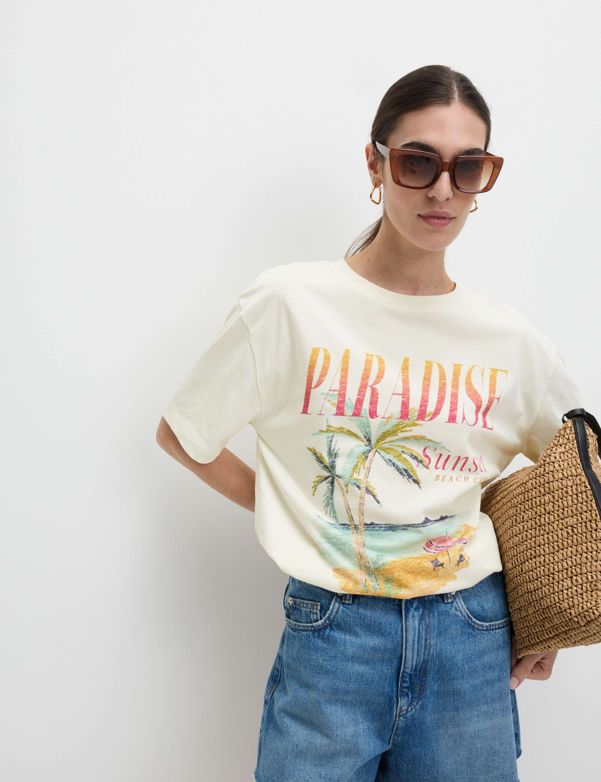 Pure Cotton Graphic Oversized T-Shirt 5 of 5