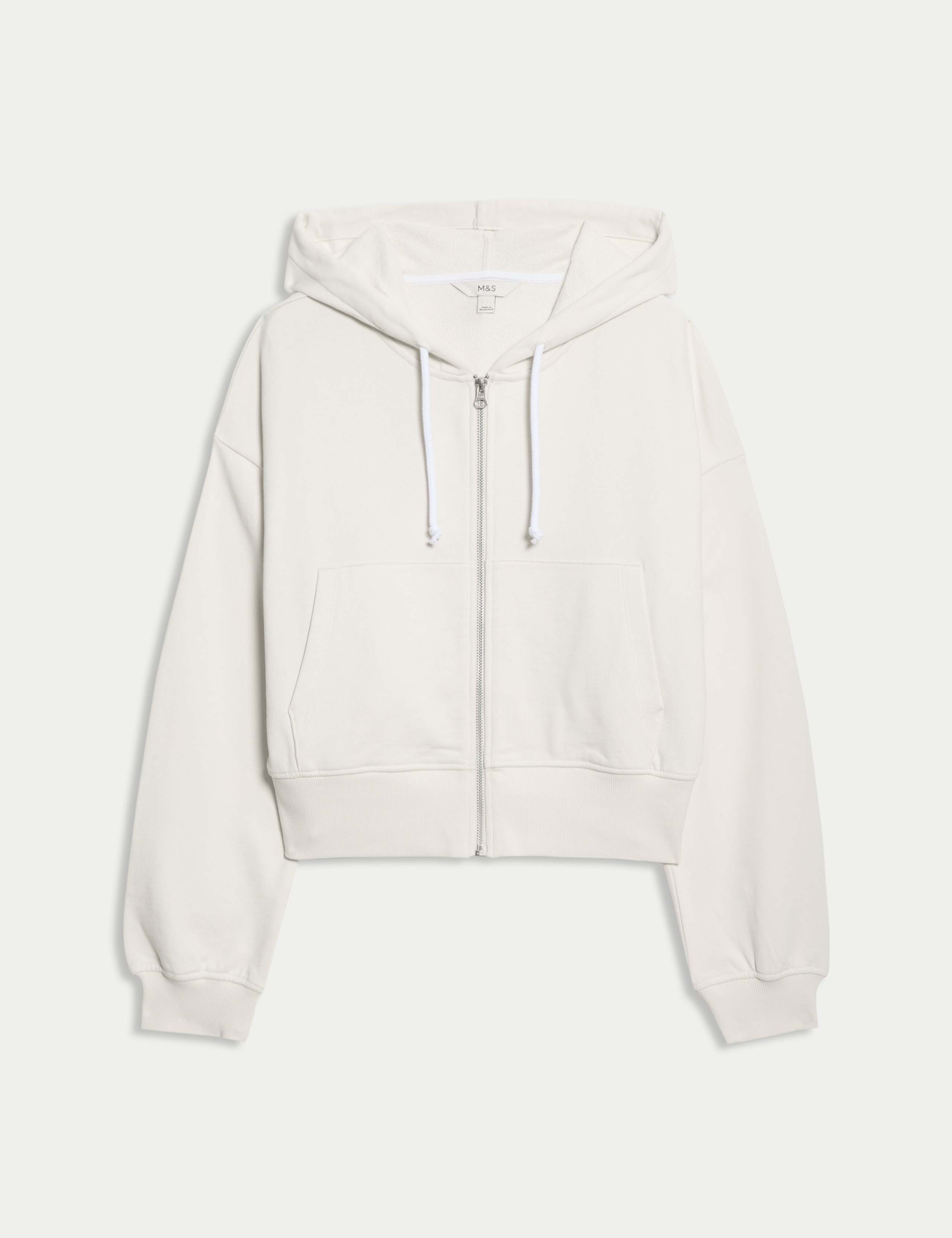 X-girl◆CONTRAST PIPING CROPPED HOODIE/M/コットン/WHT/105241012010 YanHoo Women's Cropped Hoodies Color Block Full Zip Up Cute
