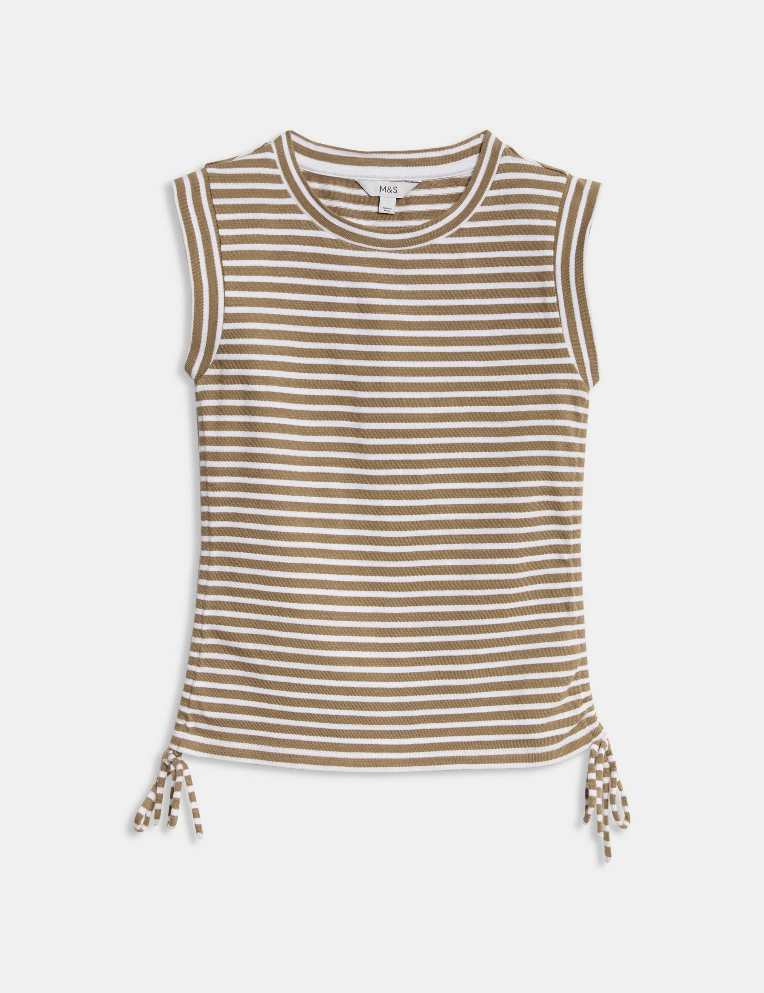 Pure Cotton Striped Drawstring Top 2 of 6