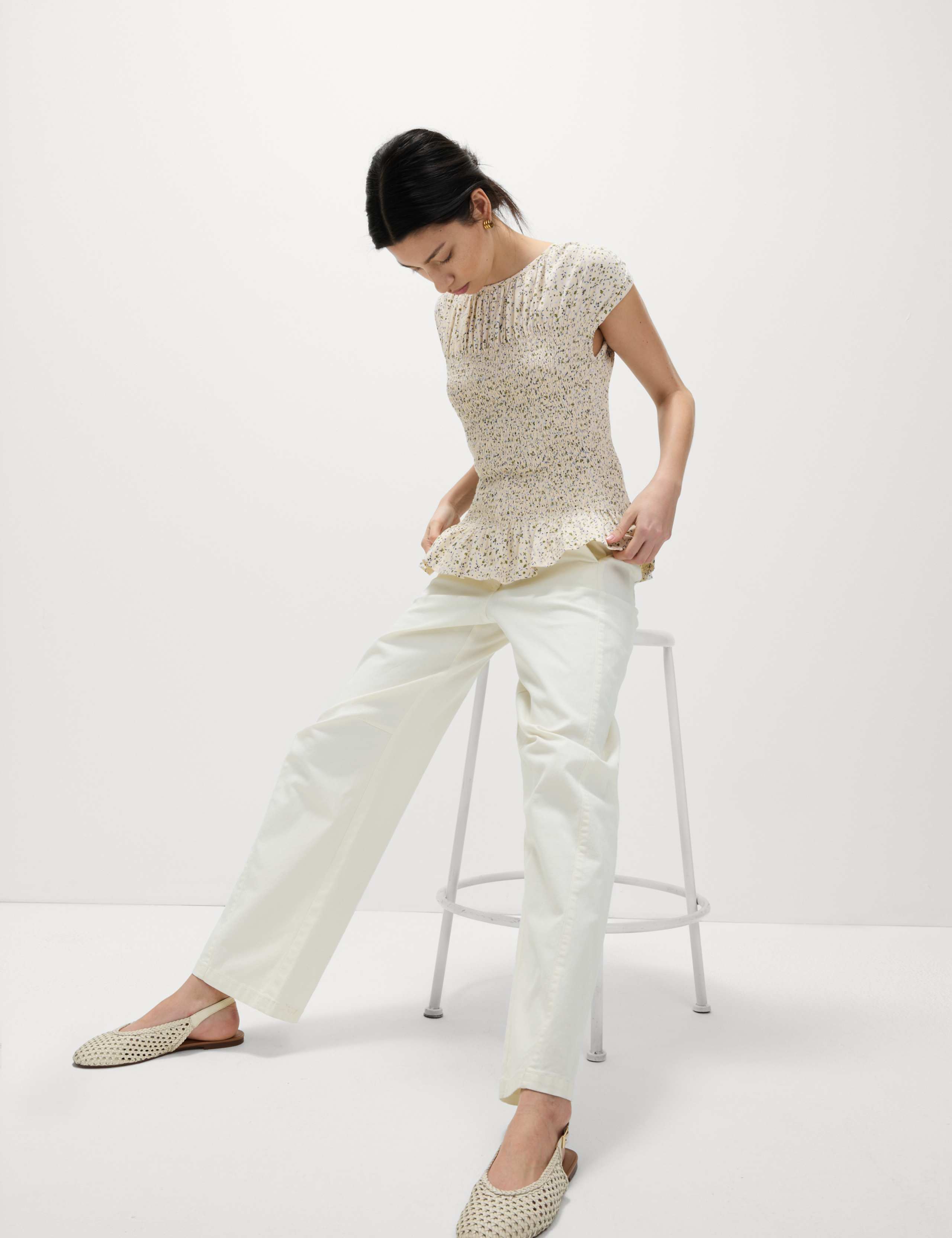 Pure Cotton Printed Shirred Top 3 of 5