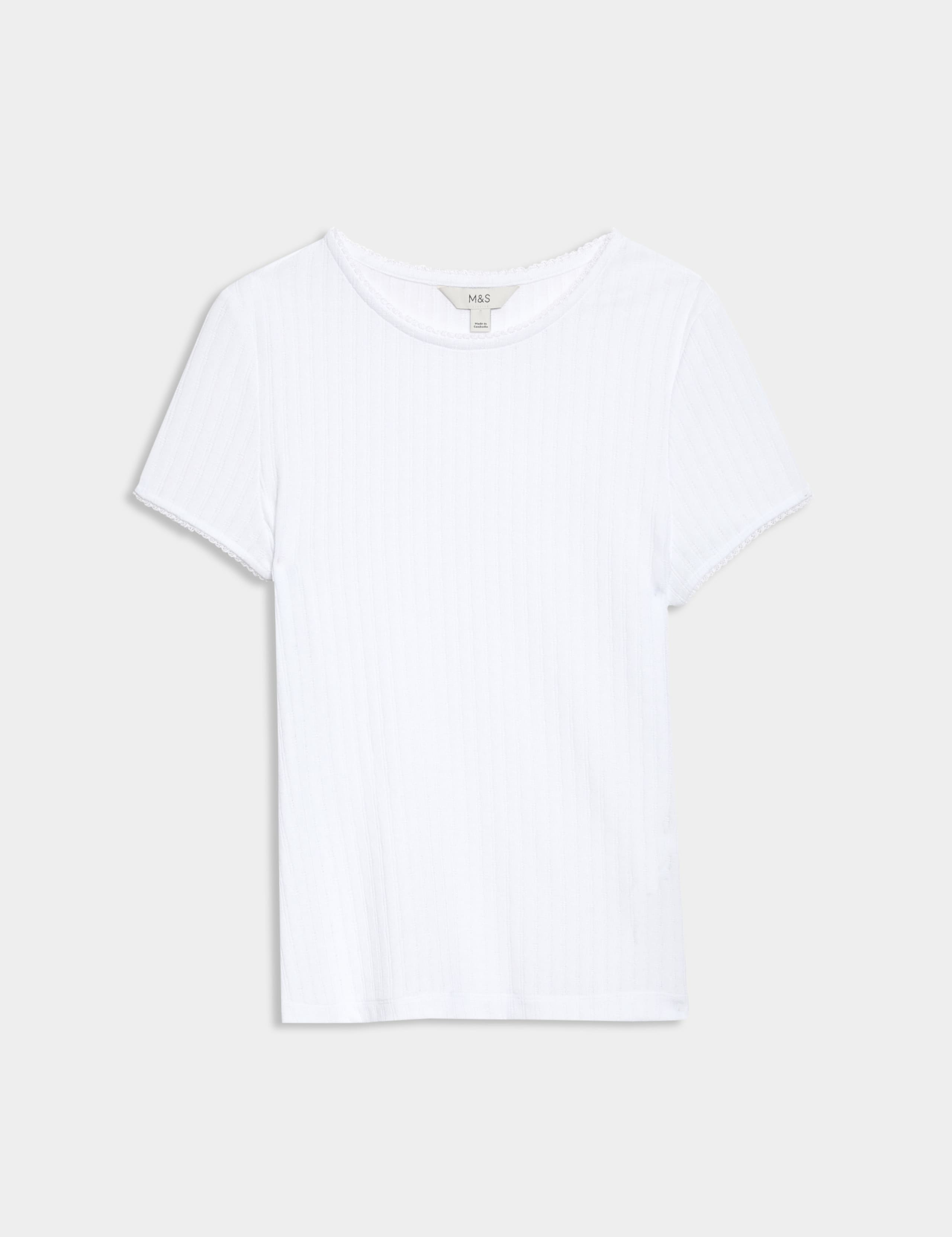 Textured Pointelle T-Shirt 2 of 4