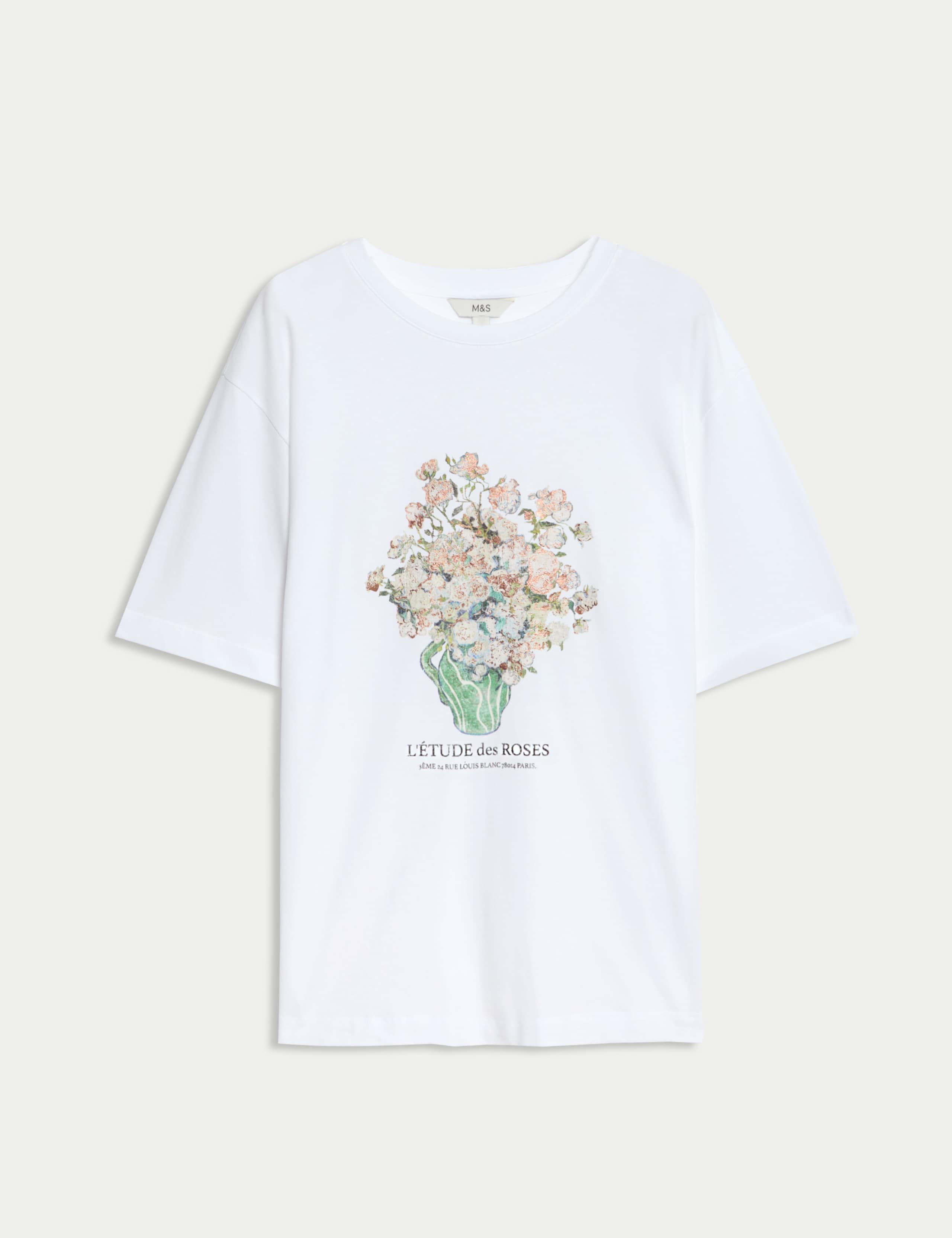 Pure Cotton Floral Graphic Oversized T-Shirt 2 of 5