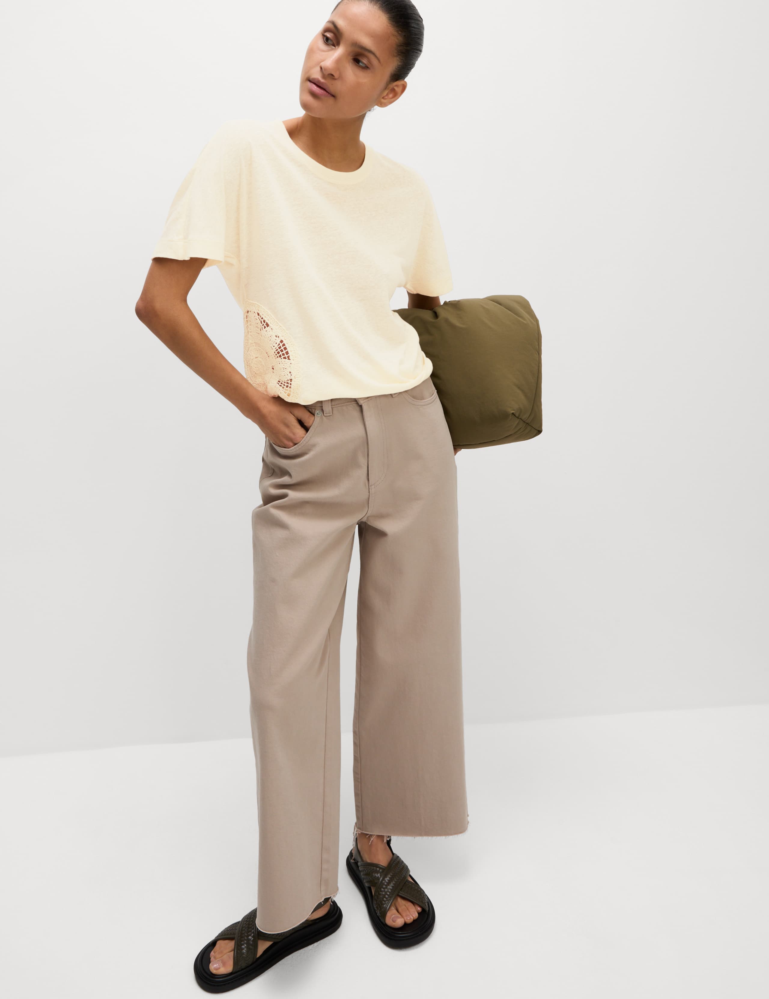 Linen Rich Embroidered T-Shirt 3 of 5