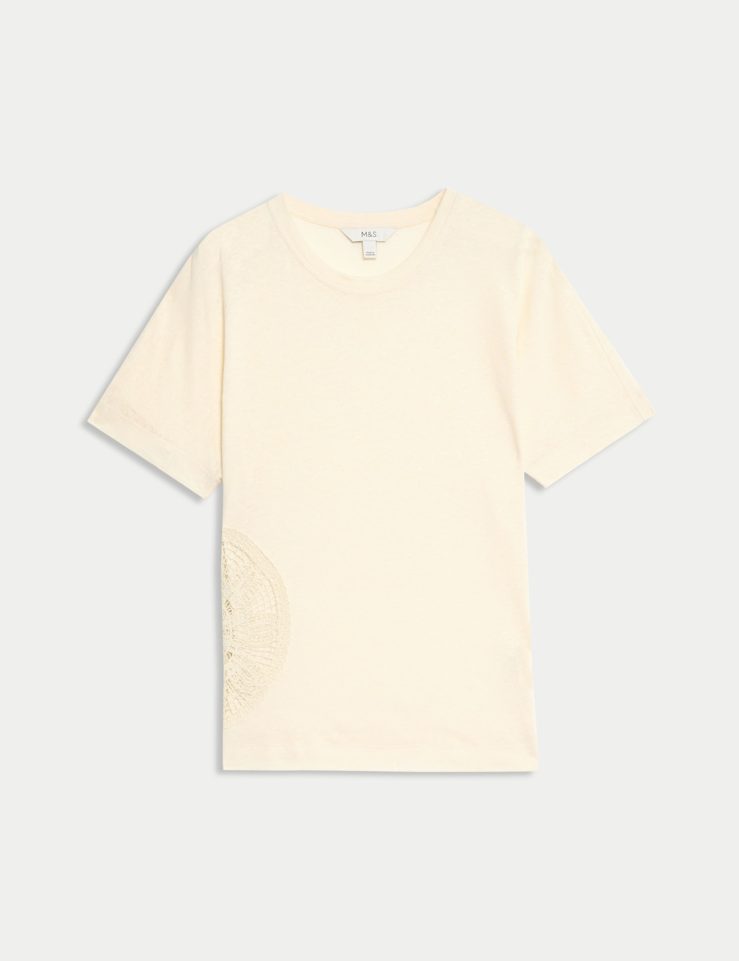 Linen Rich Embroidered T-Shirt 2 of 5