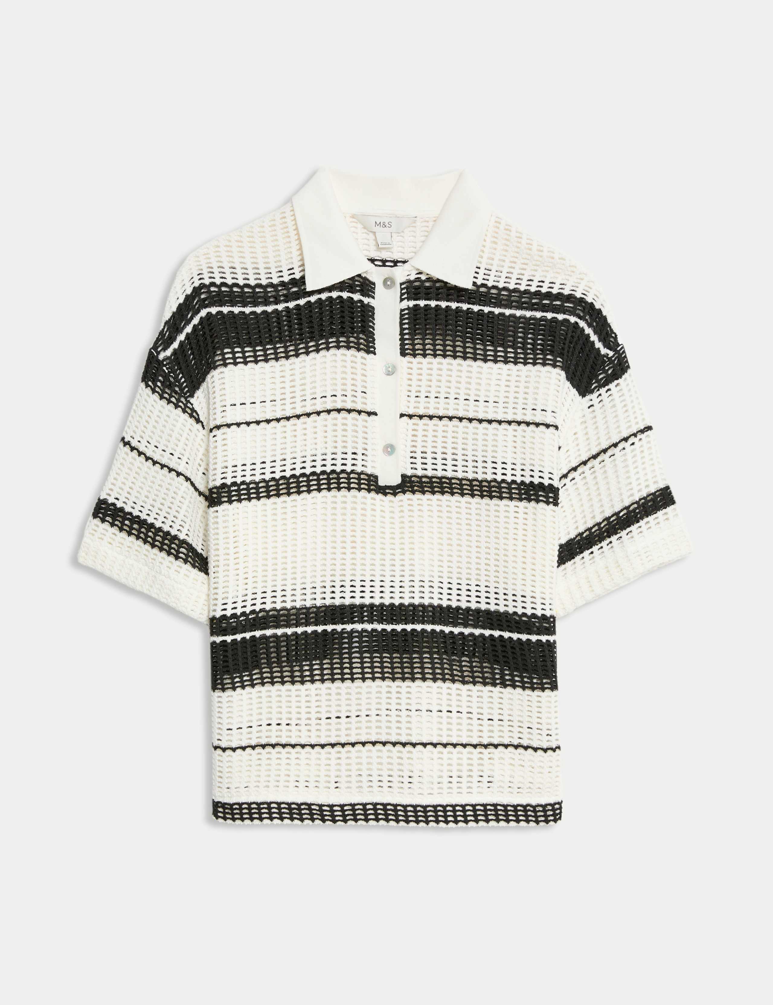 Cotton Rich Striped Textured Resort Top 2 of 5