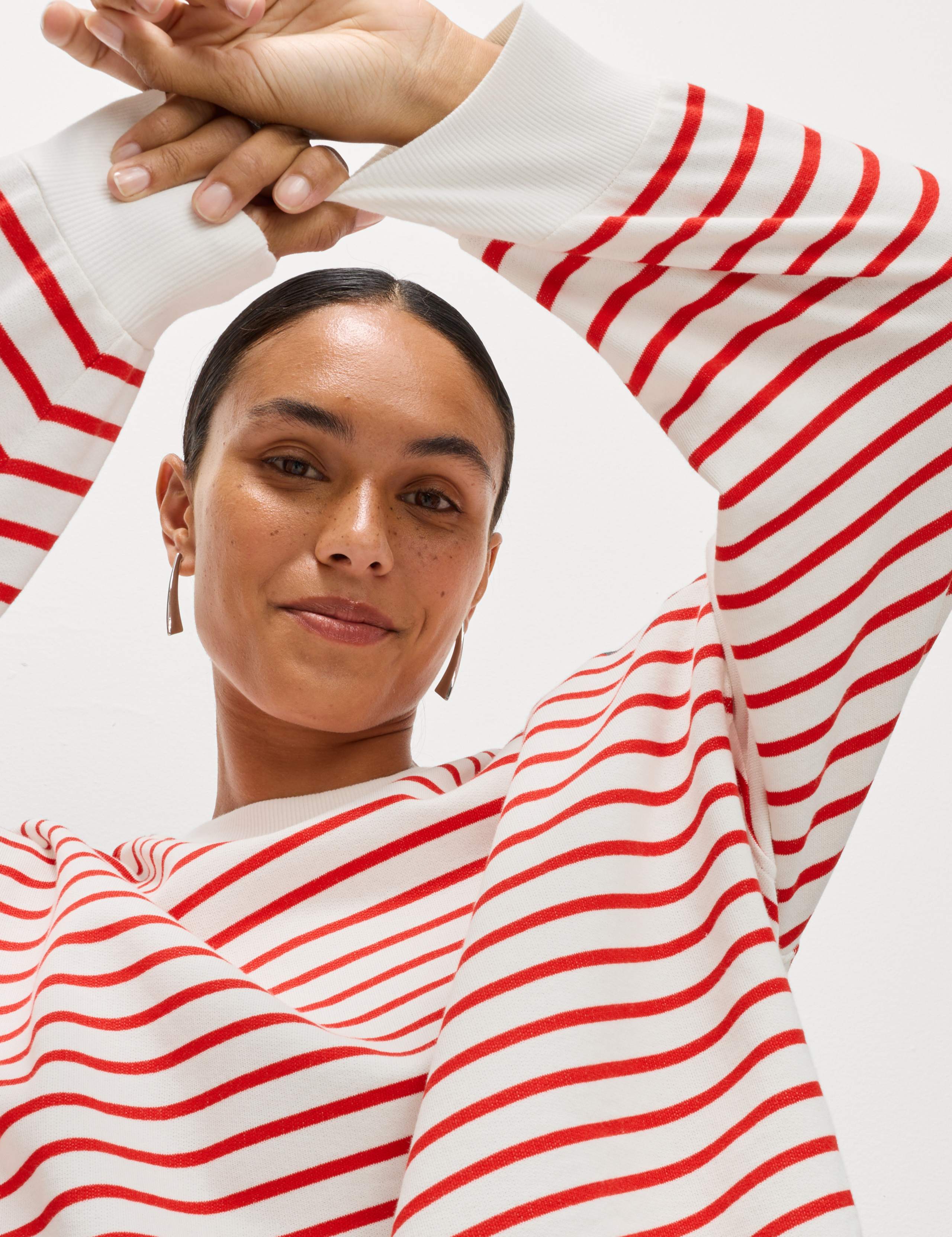 Pure Cotton Striped Sweatshirt 1 of 7