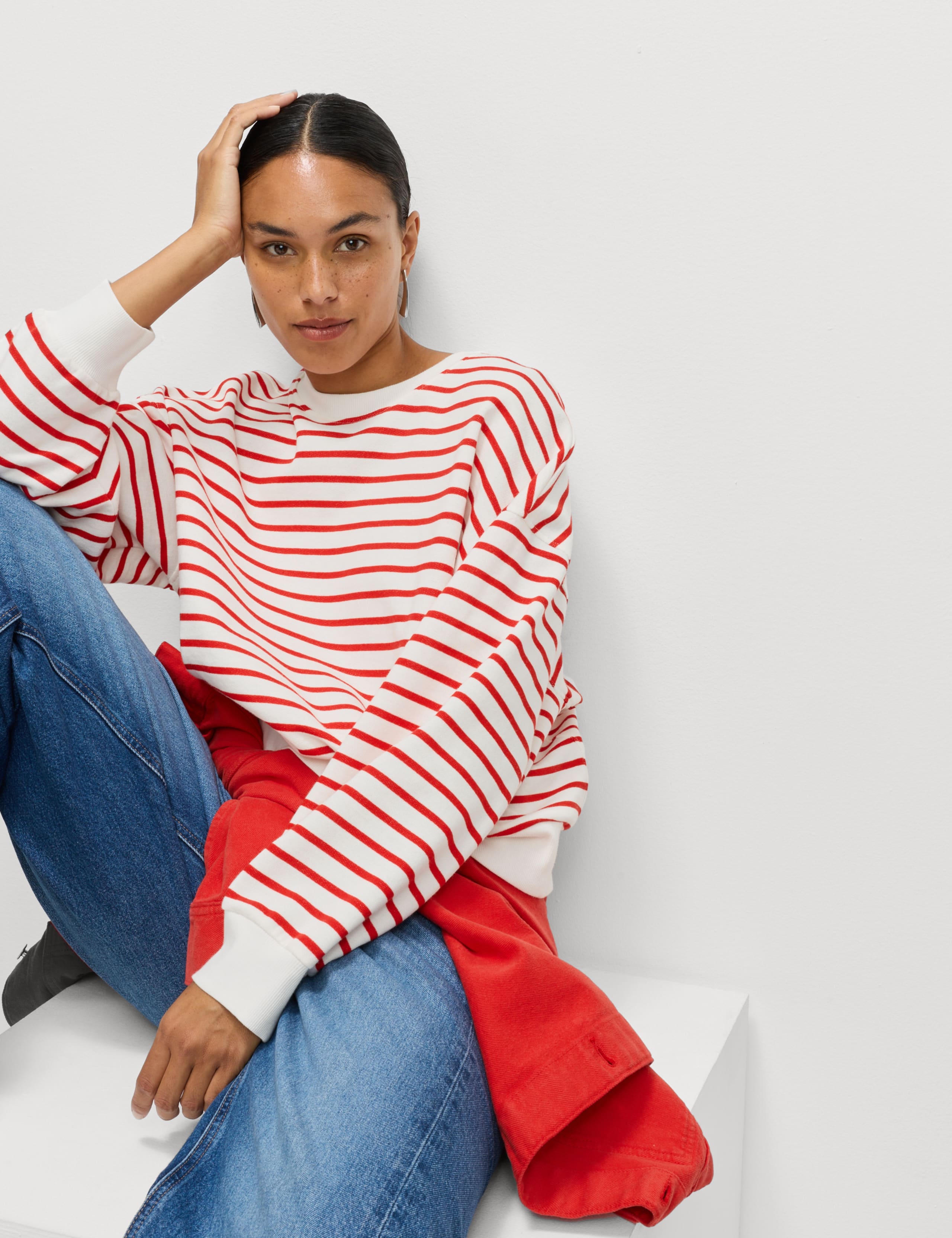 Pure Cotton Striped Sweatshirt 3 of 7