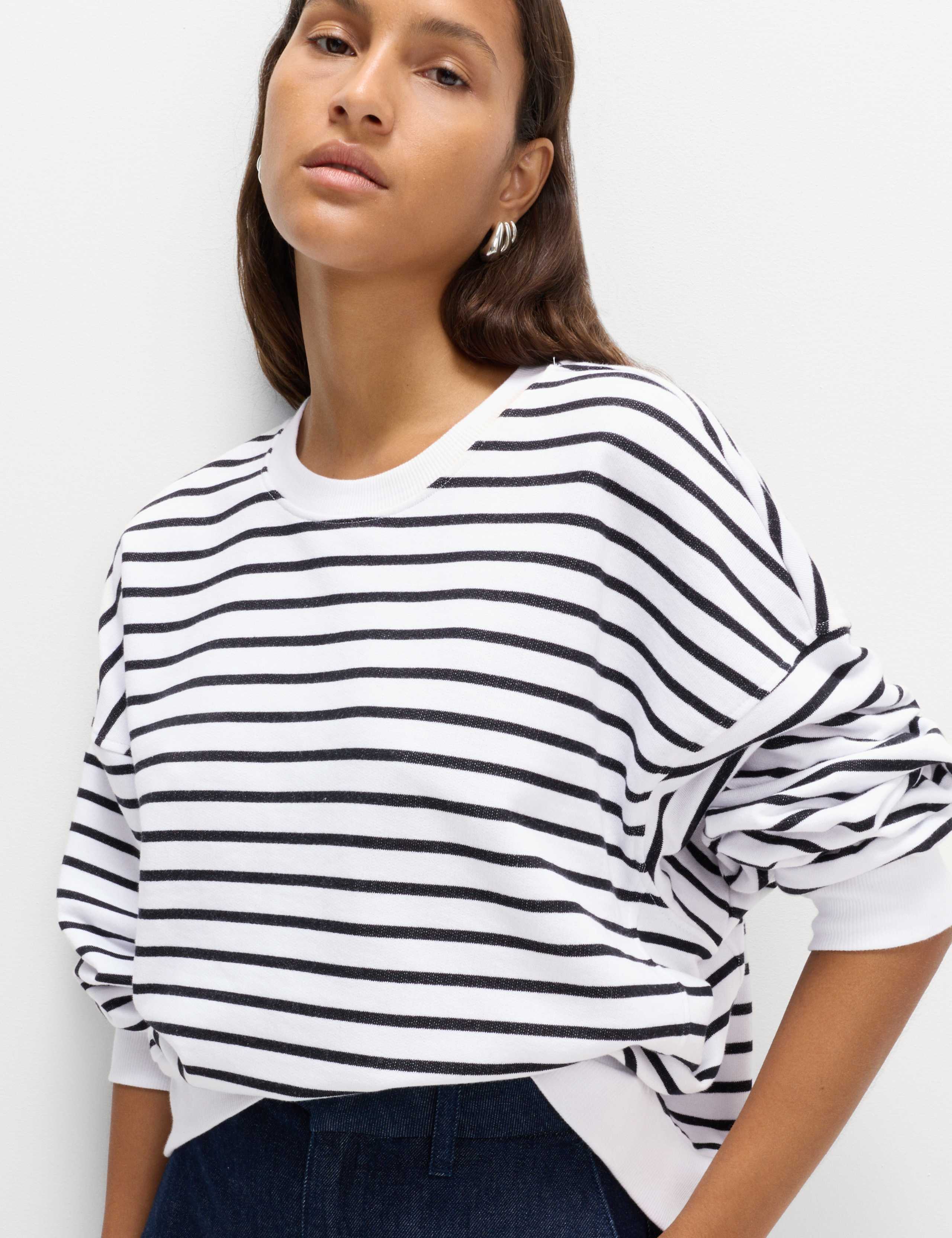 Pure Cotton Striped Sweatshirt 4 of 6