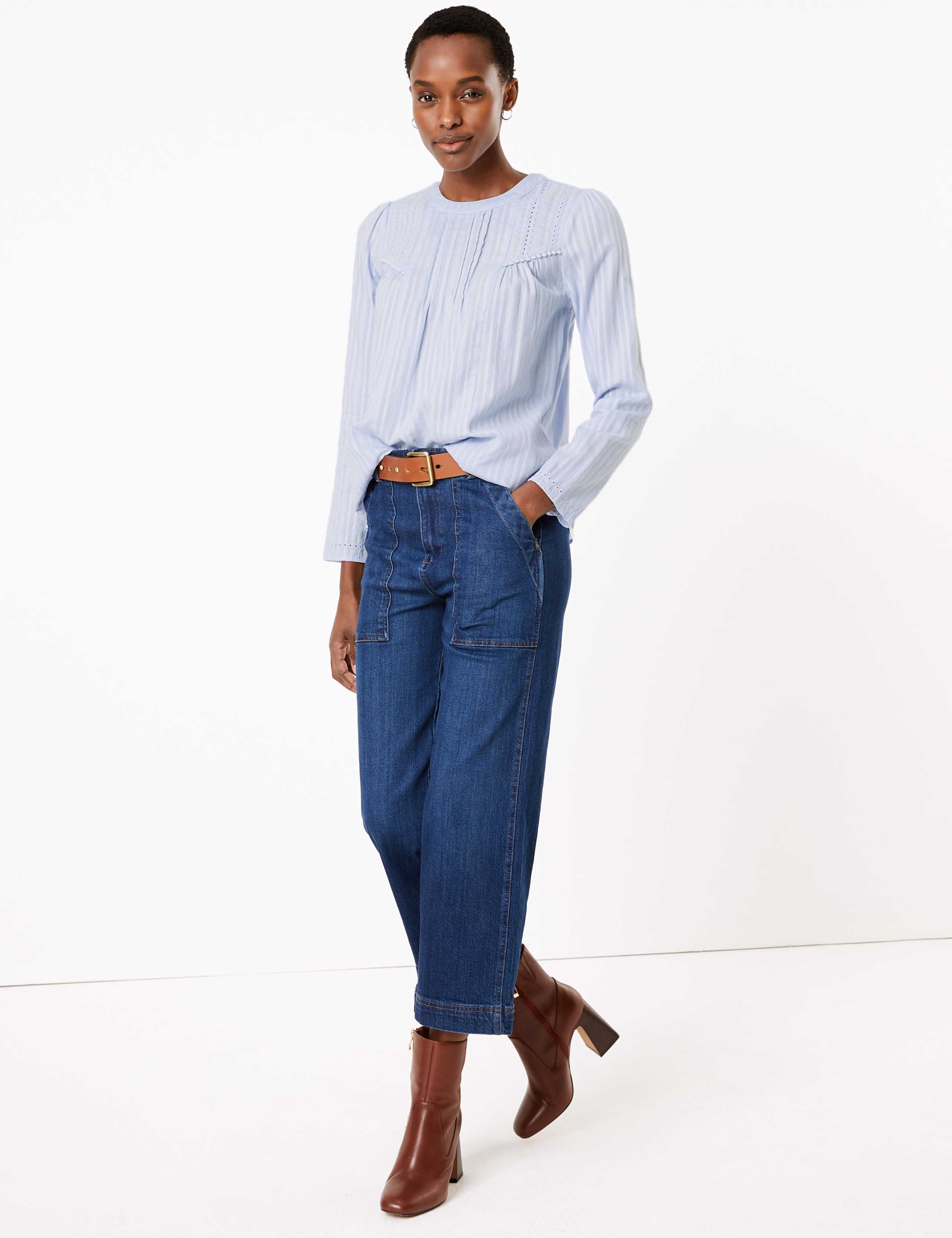 Pure Cotton Striped Blouse 3 of 4