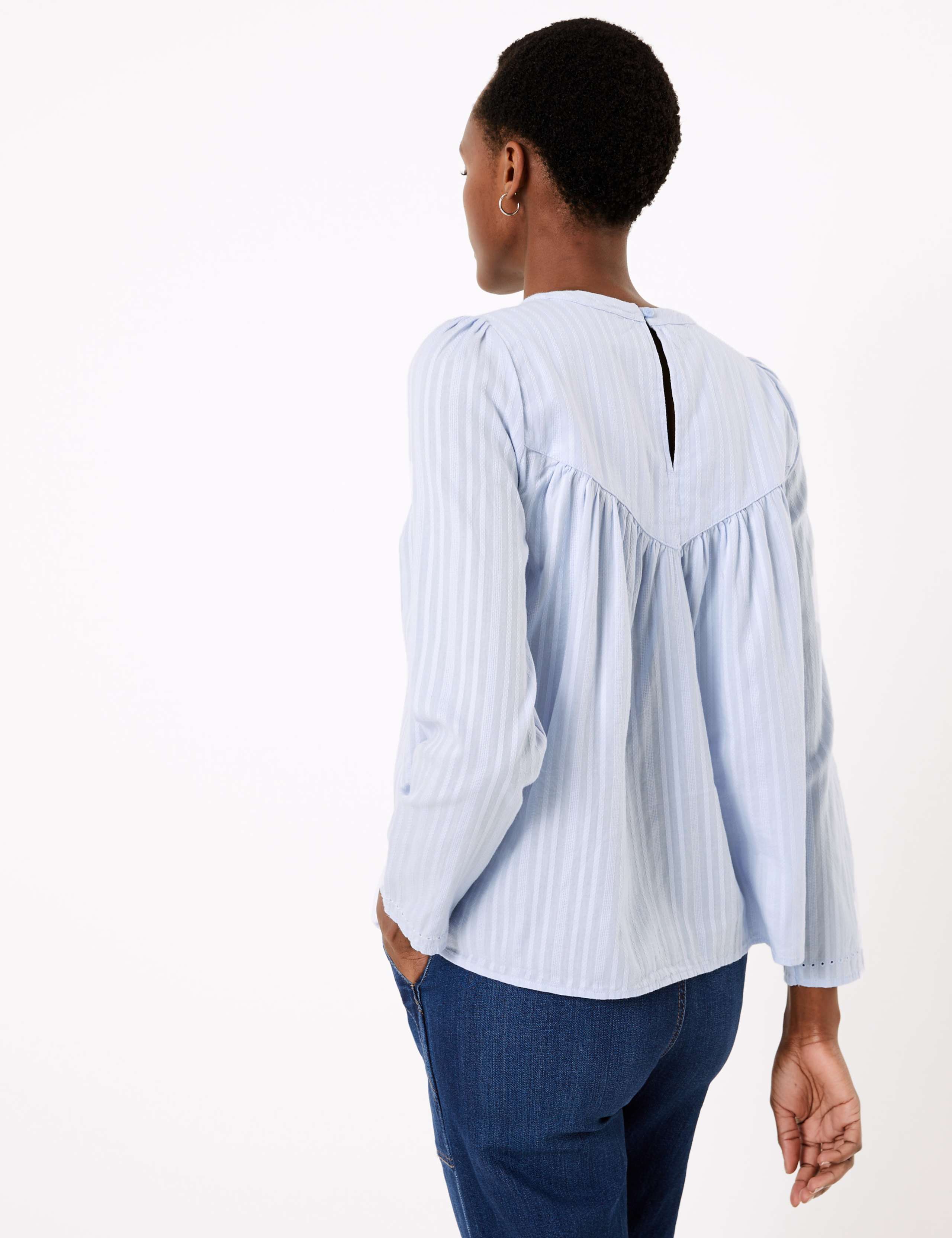 Pure Cotton Striped Blouse 4 of 4