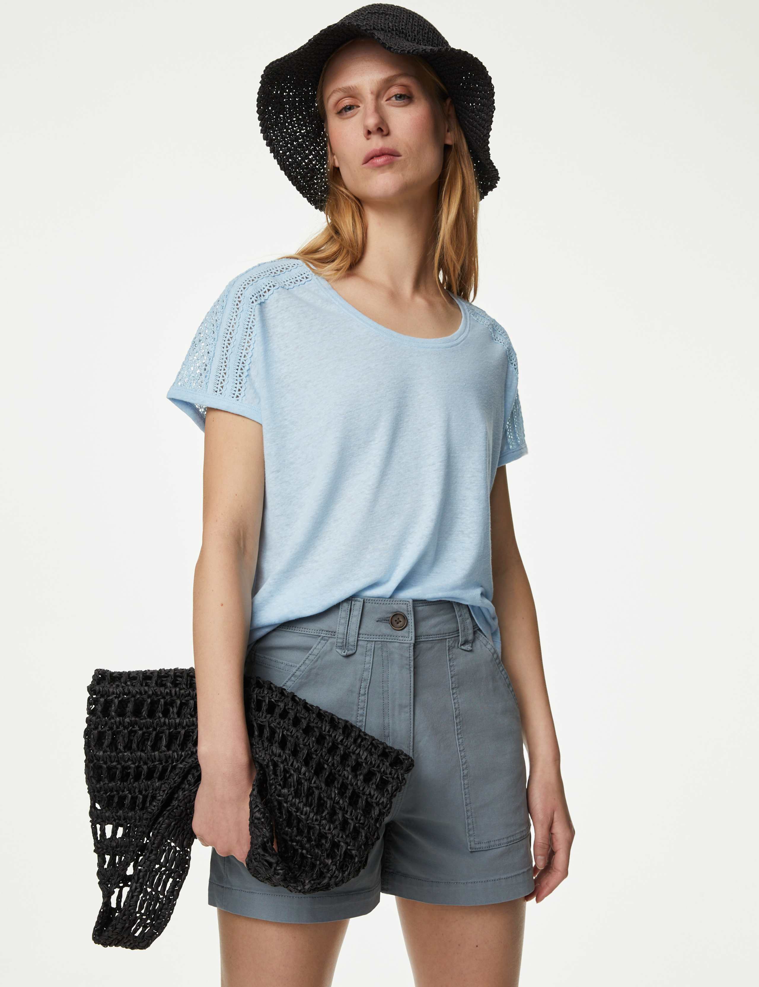 Linen Rich Broderie Top 1 of 6