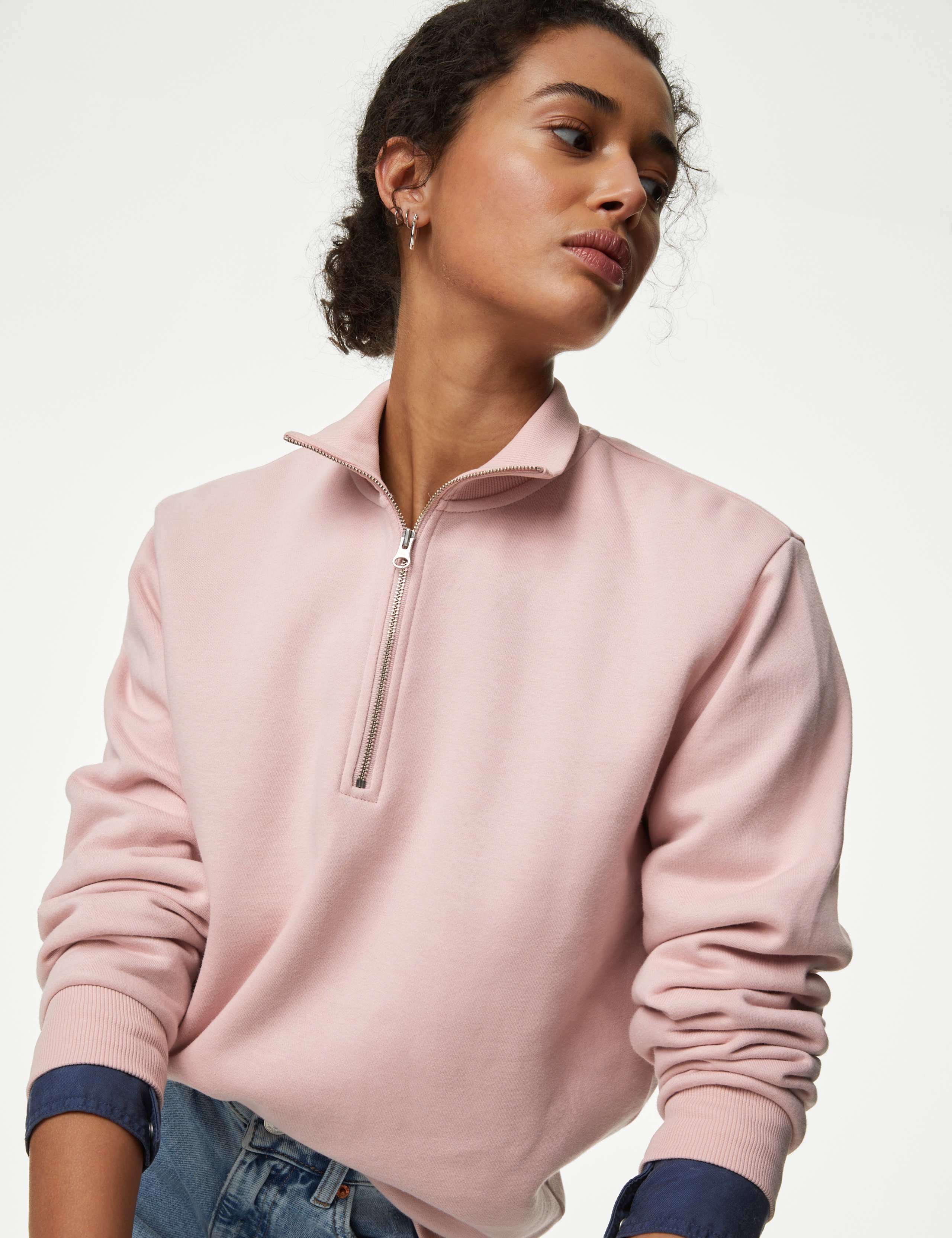 Cotton Rich Half Zip Jumper 4 of 5