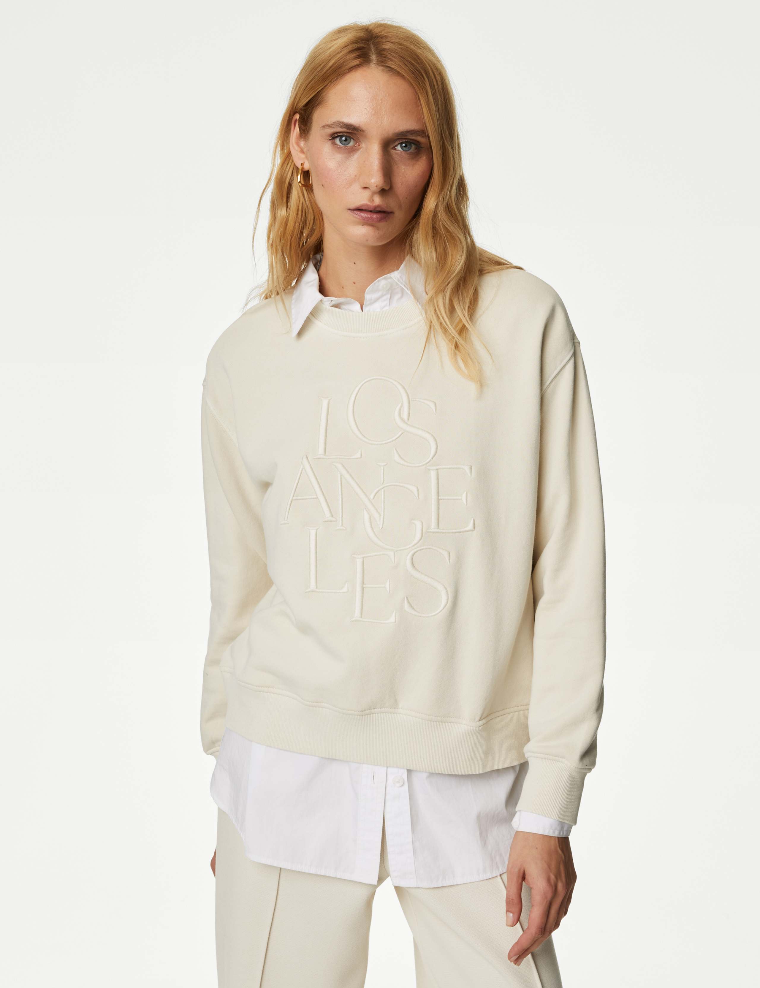 Pure Cotton Slogan Sweatshirt 4 of 5