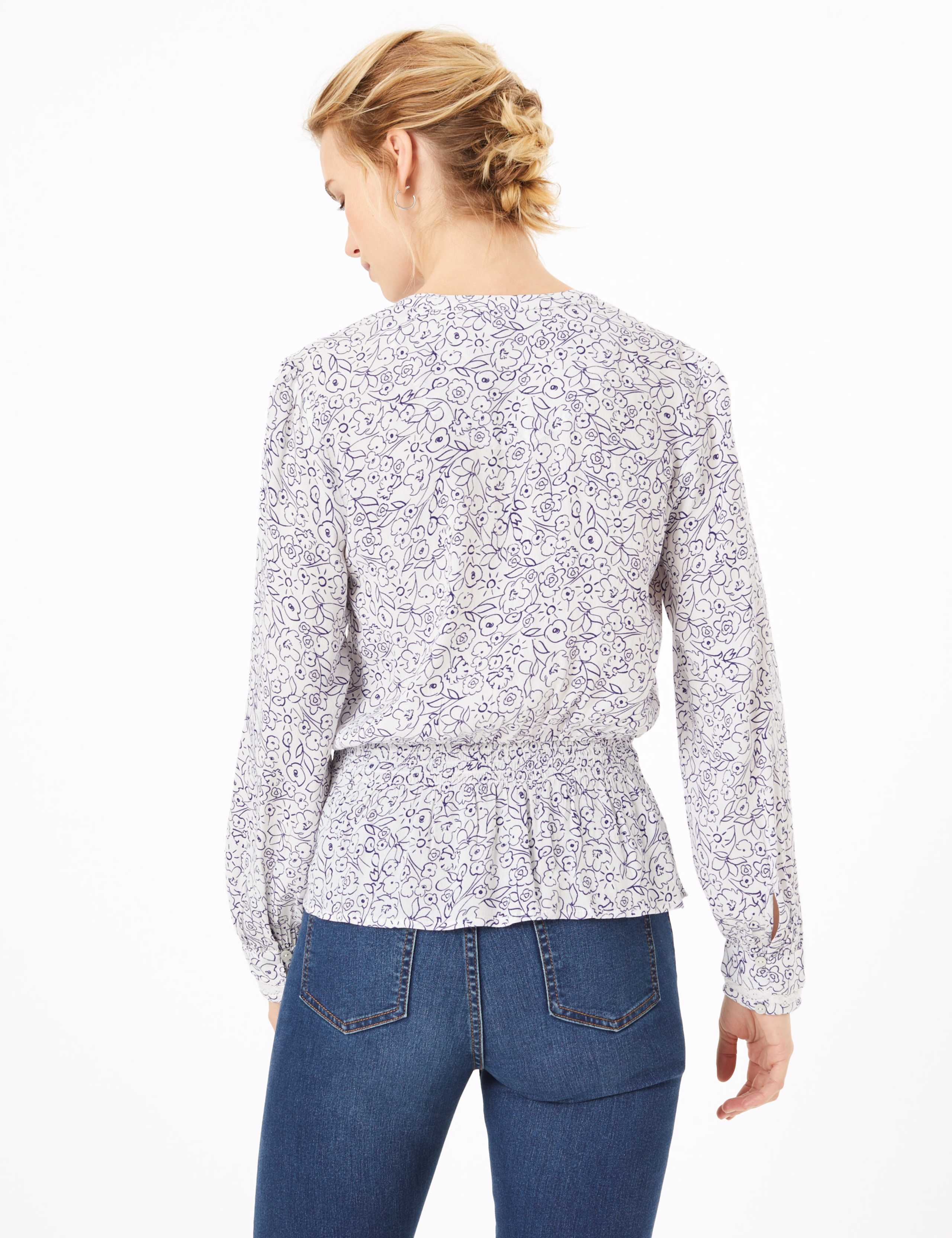 Floral Print Waisted Blouse 4 of 4