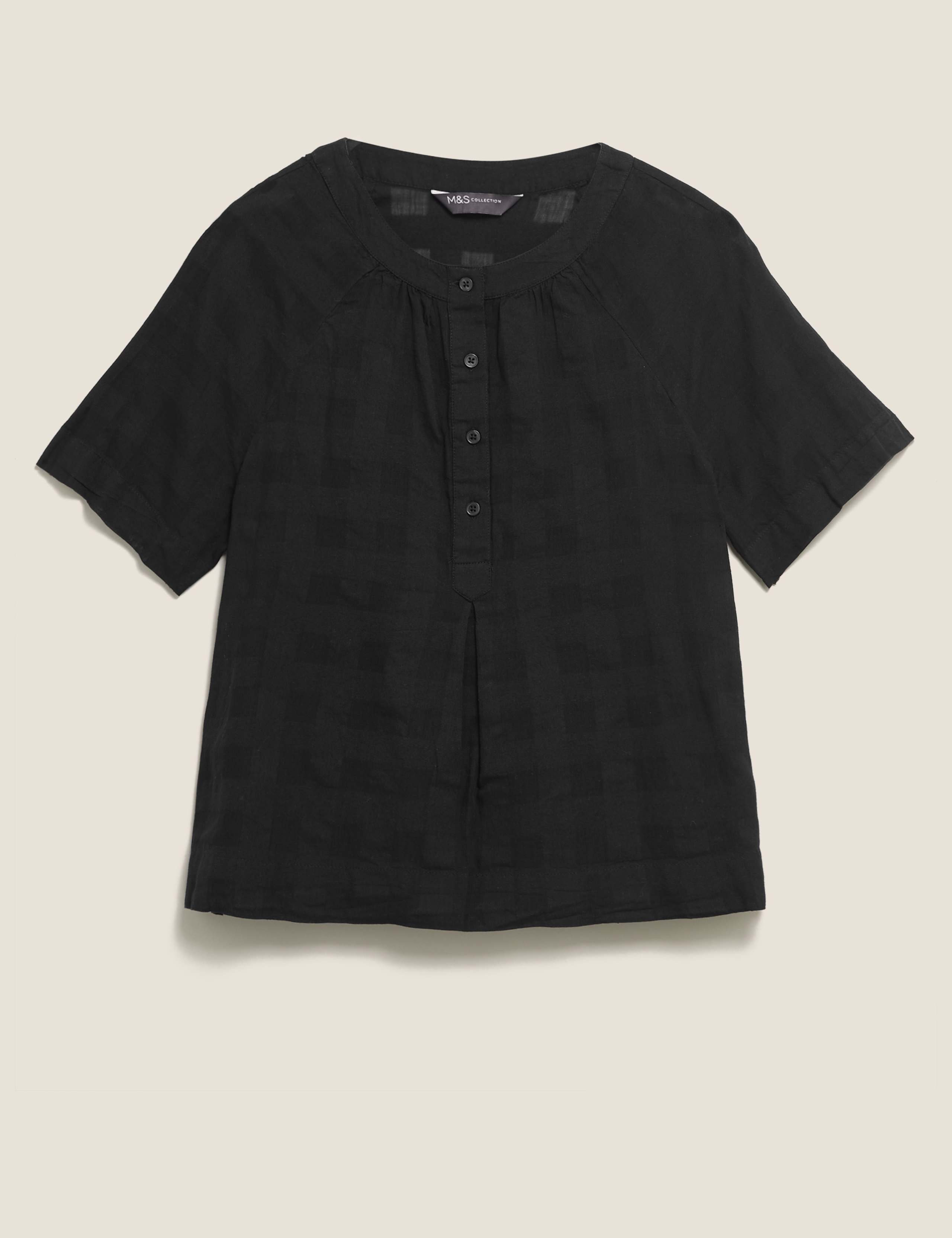 Pure Cotton Checked Short Sleeve Top 2 of 5