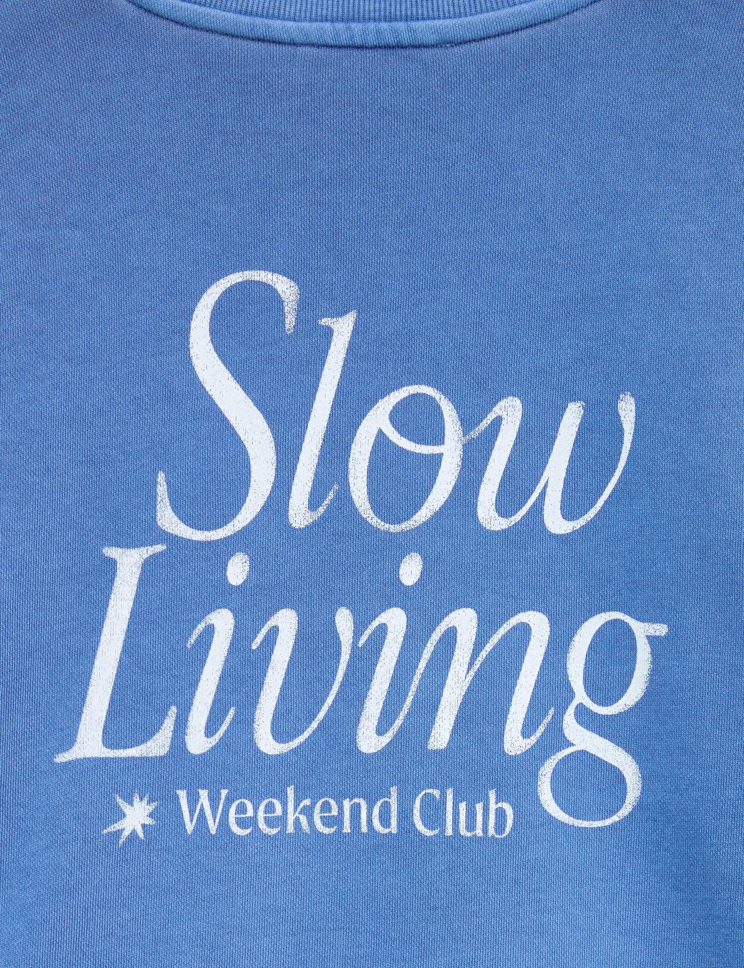 Pure Cotton Slogan Side Striped Sweatshirt 6 of 6