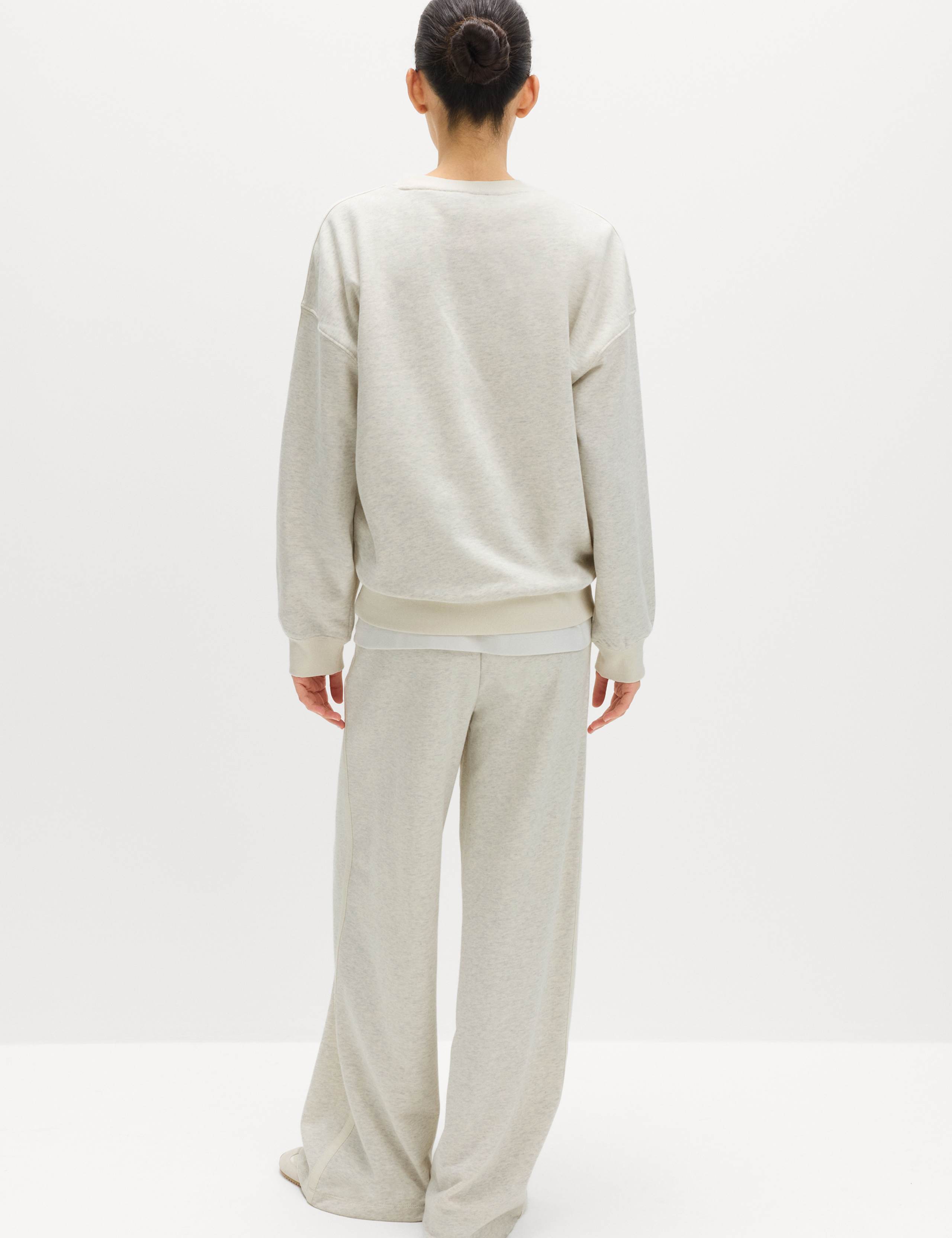 Pure Cotton Slogan Side Striped Sweatshirt 3 of 6