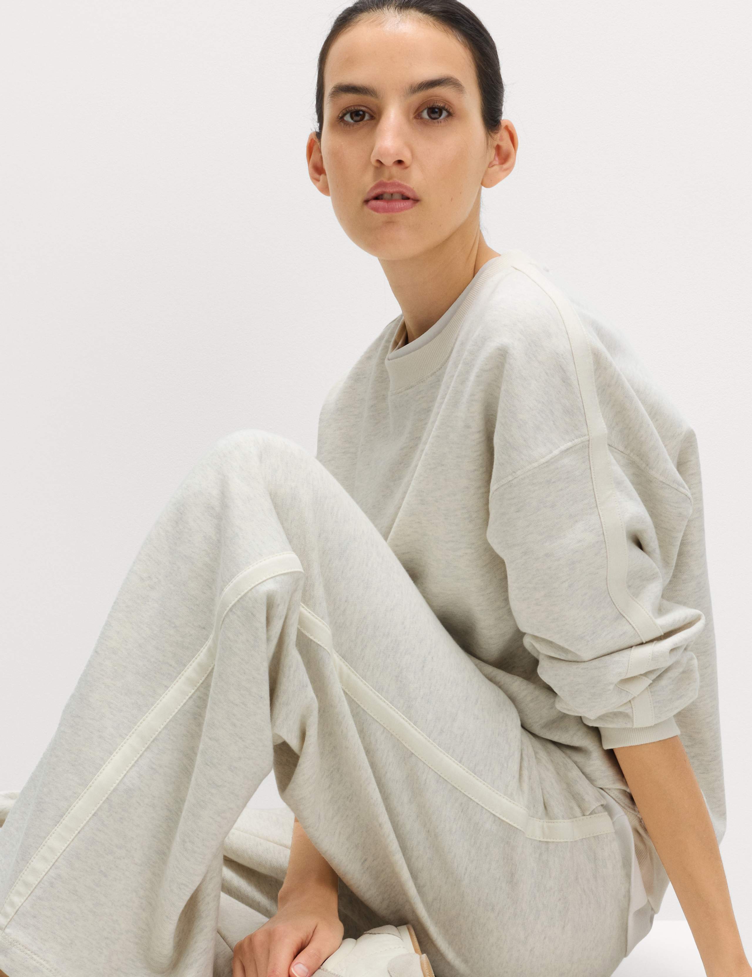 Pure Cotton Slogan Side Striped Sweatshirt 4 of 6