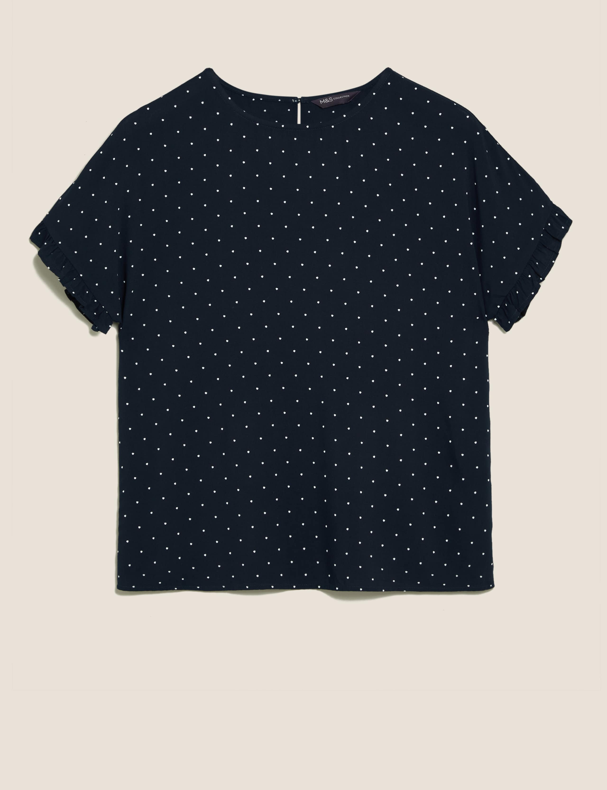 Polka Dot Frill Detail Short Sleeve Top 2 of 5