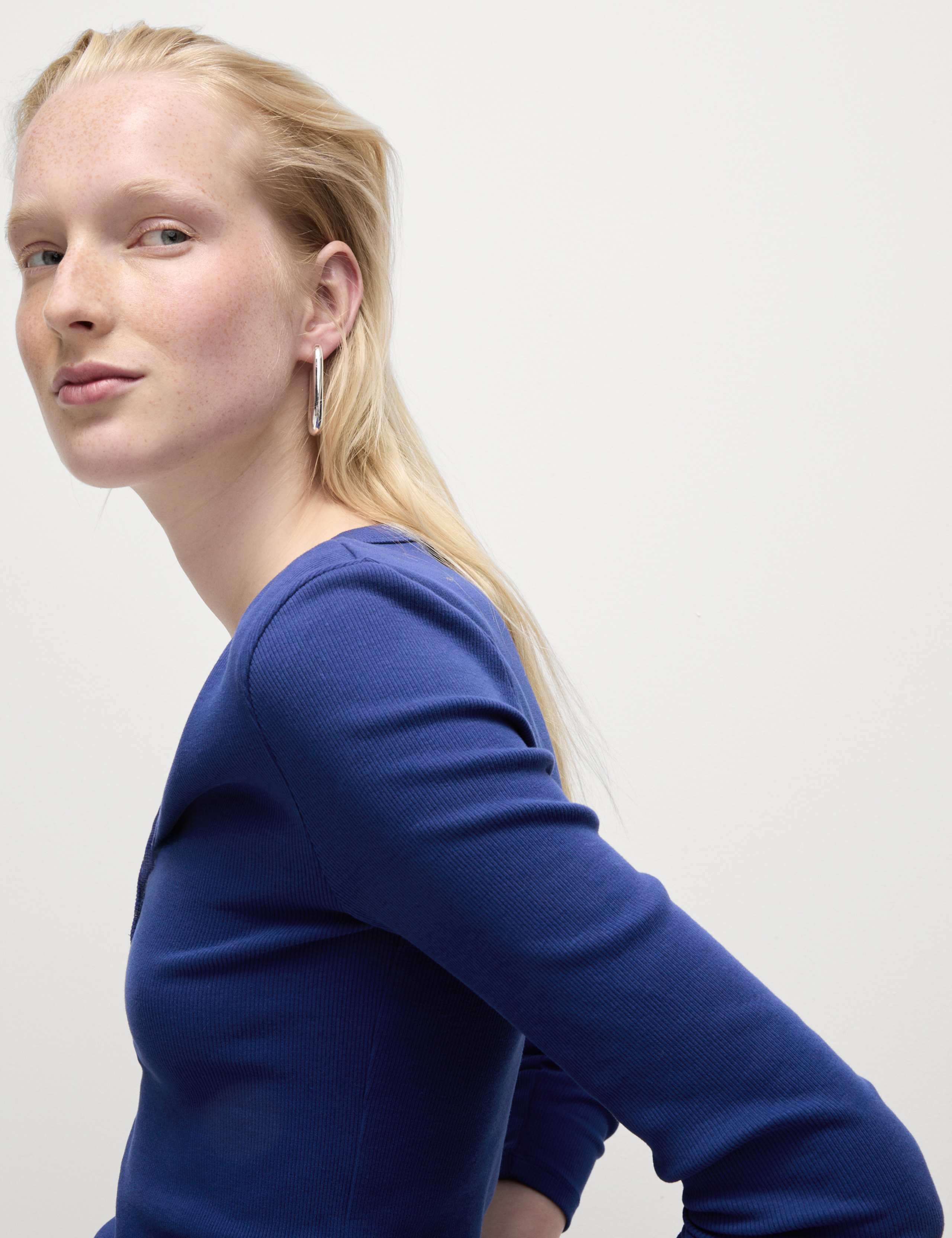 Cotton Rich Ribbed V-Neck Top 3 of 5