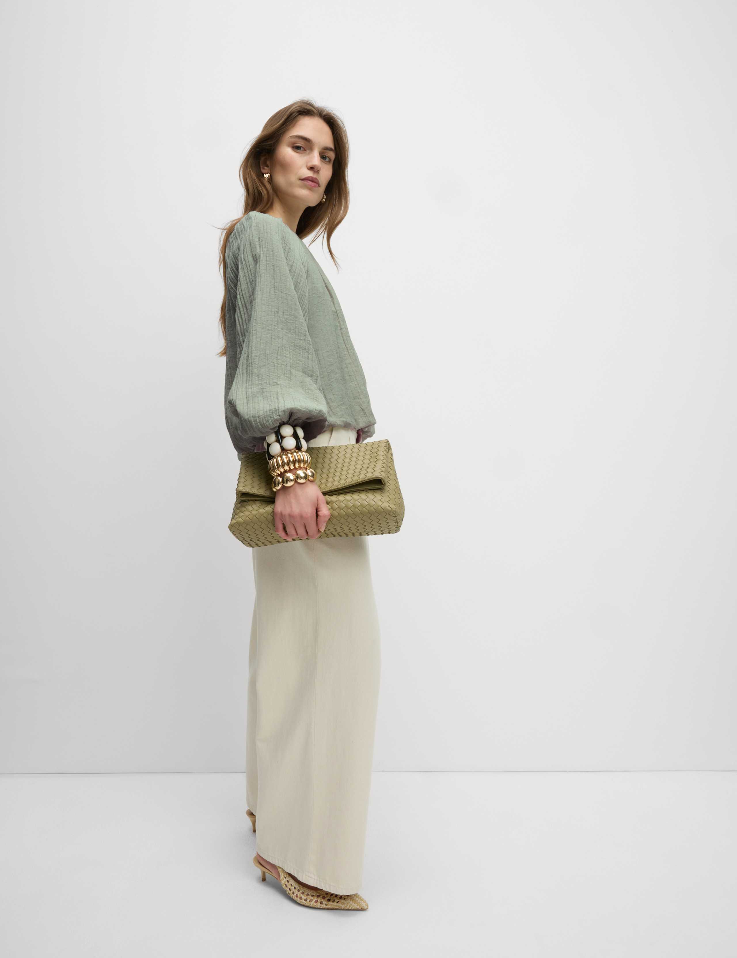 Lyocell Rich Textured Bubble Hem Blouse 4 of 10