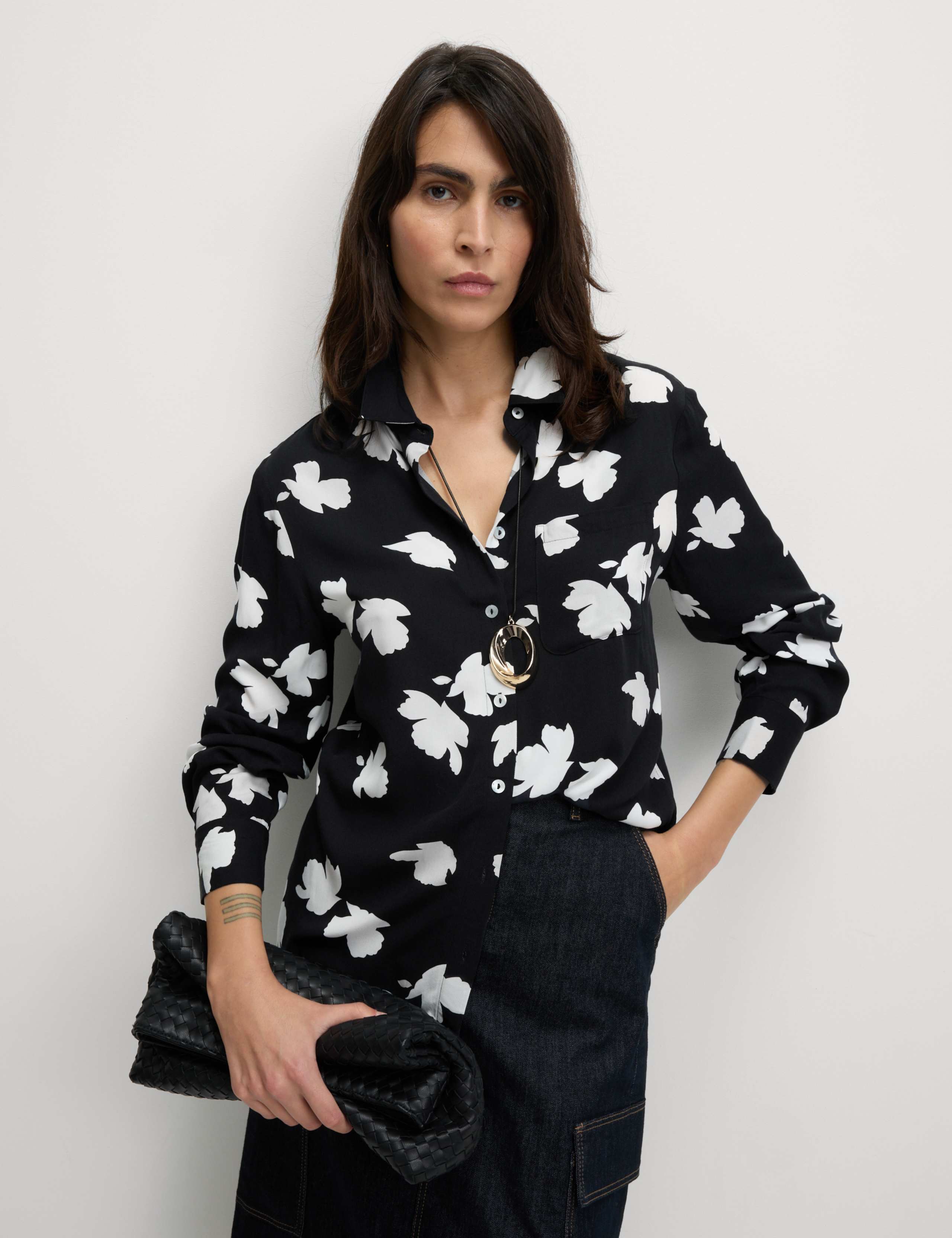 Printed Collared Button Through Blouse 1 of 5