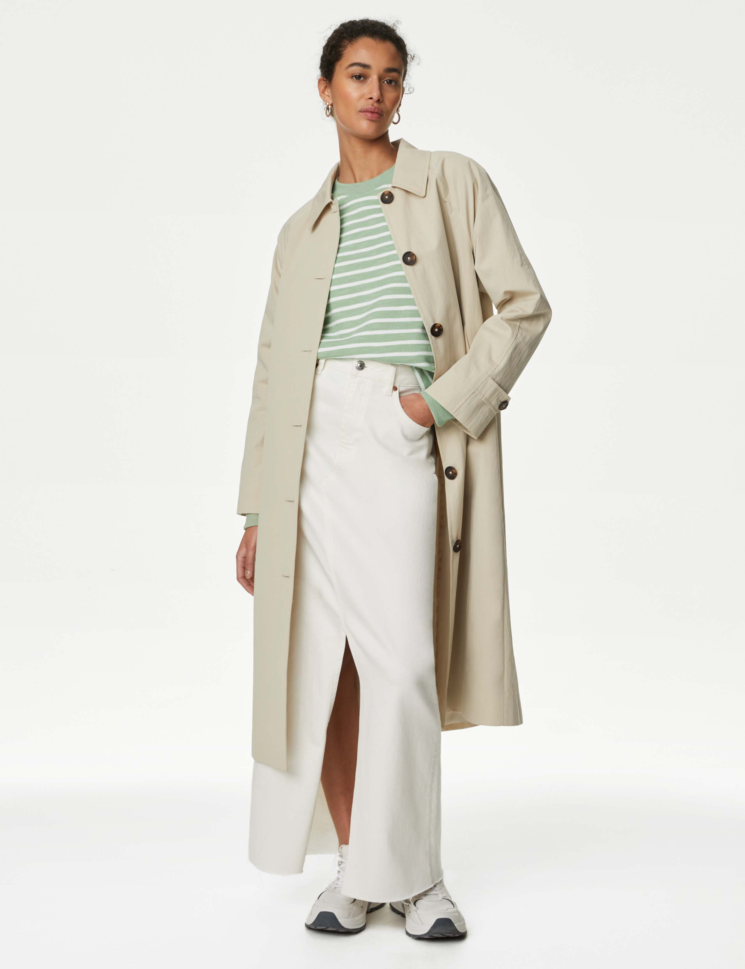 Cotton Rich Striped Crew Neck Sweatshirt 3 of 5