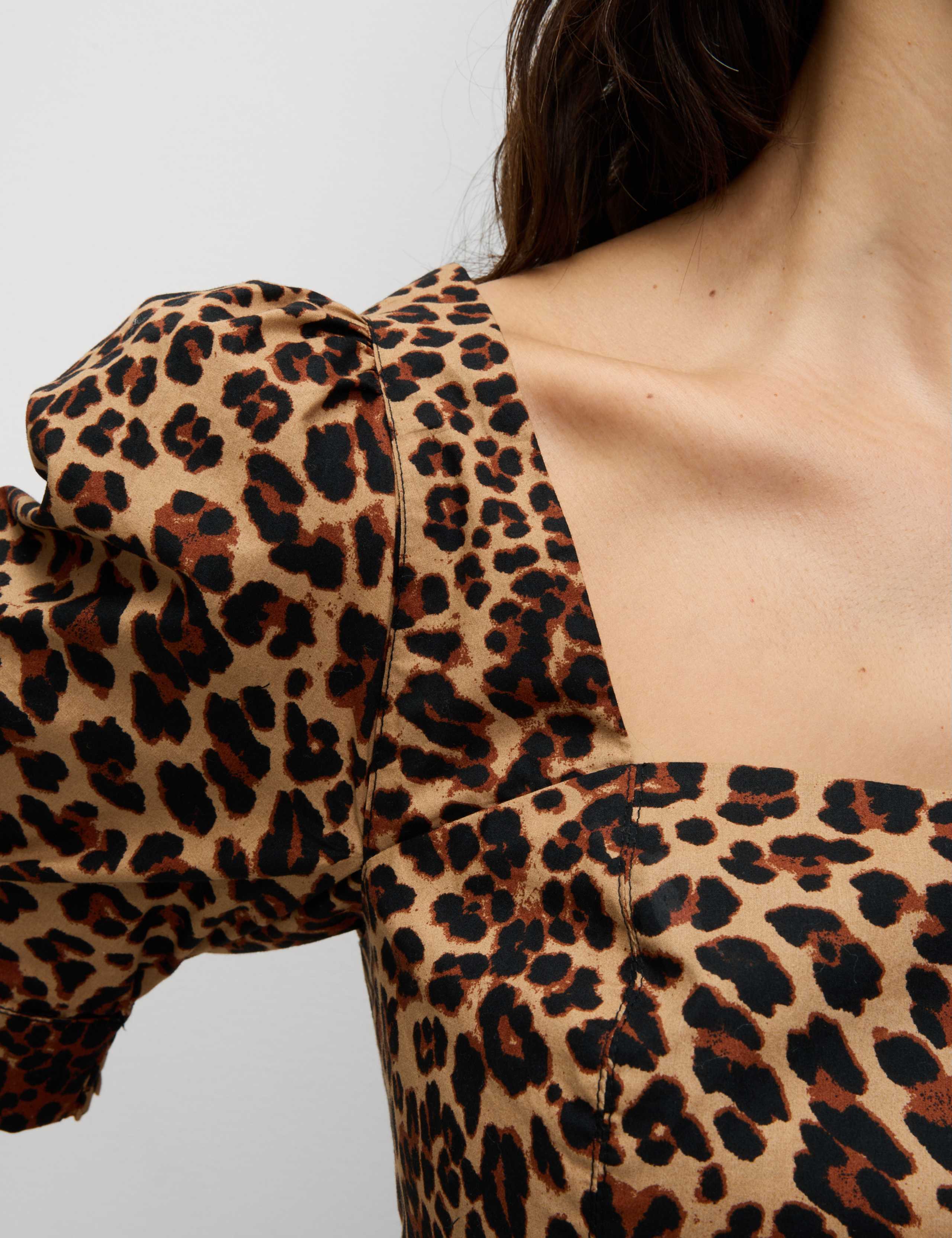 Pure Cotton Animal Print Slim Fit Top 5 of 6